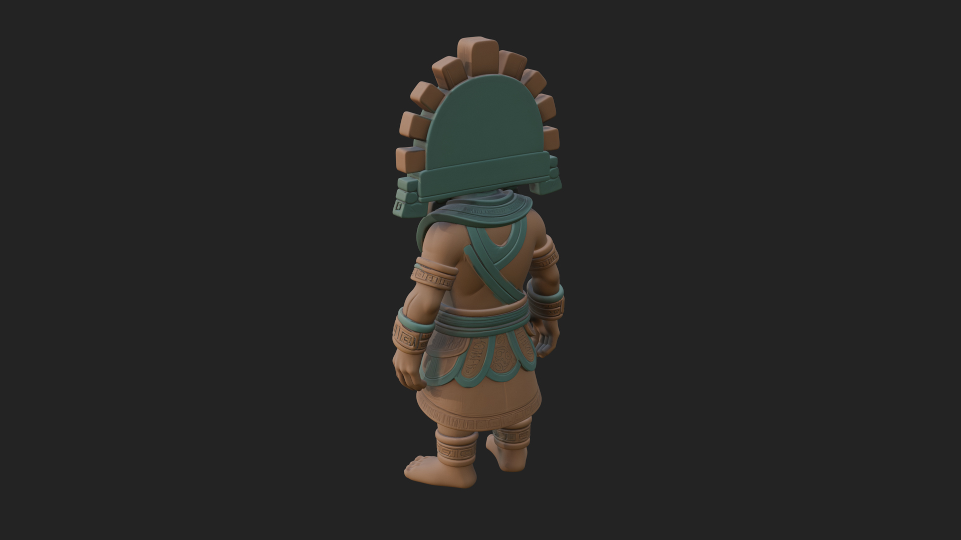 Aztec Feathered Noble Statue Design 24 3D Print Model 3D Model