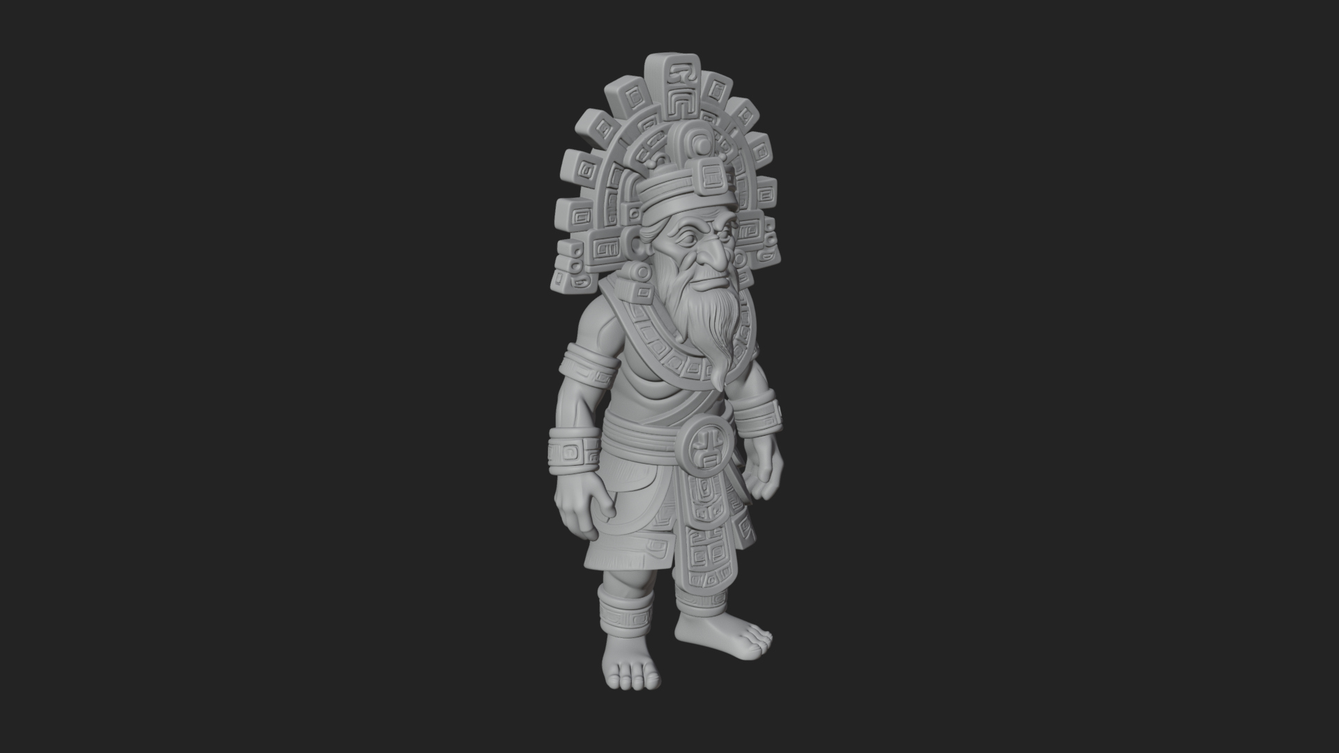 Aztec Feathered Noble Statue Design 24 3D Print Model 3D Model