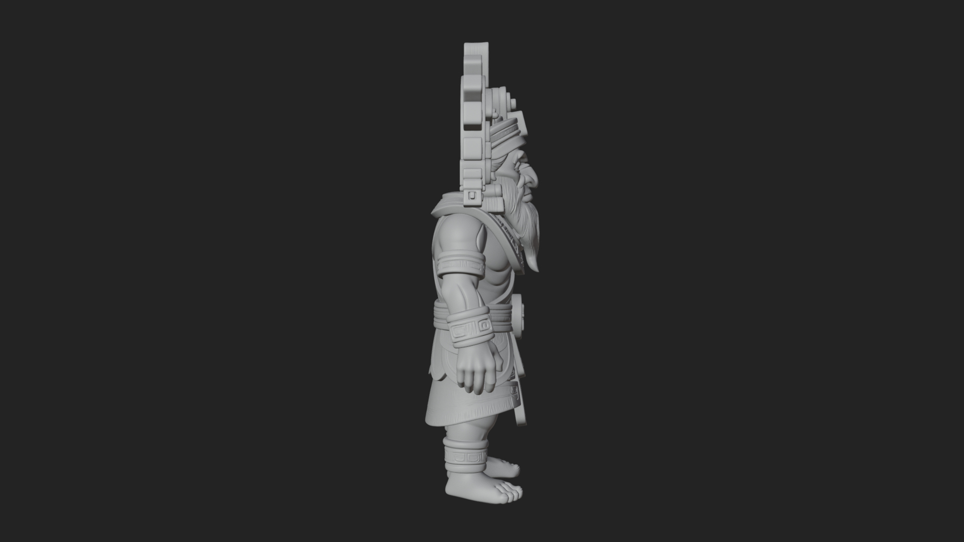 Aztec Feathered Noble Statue Design 24 3D Print Model 3D Model