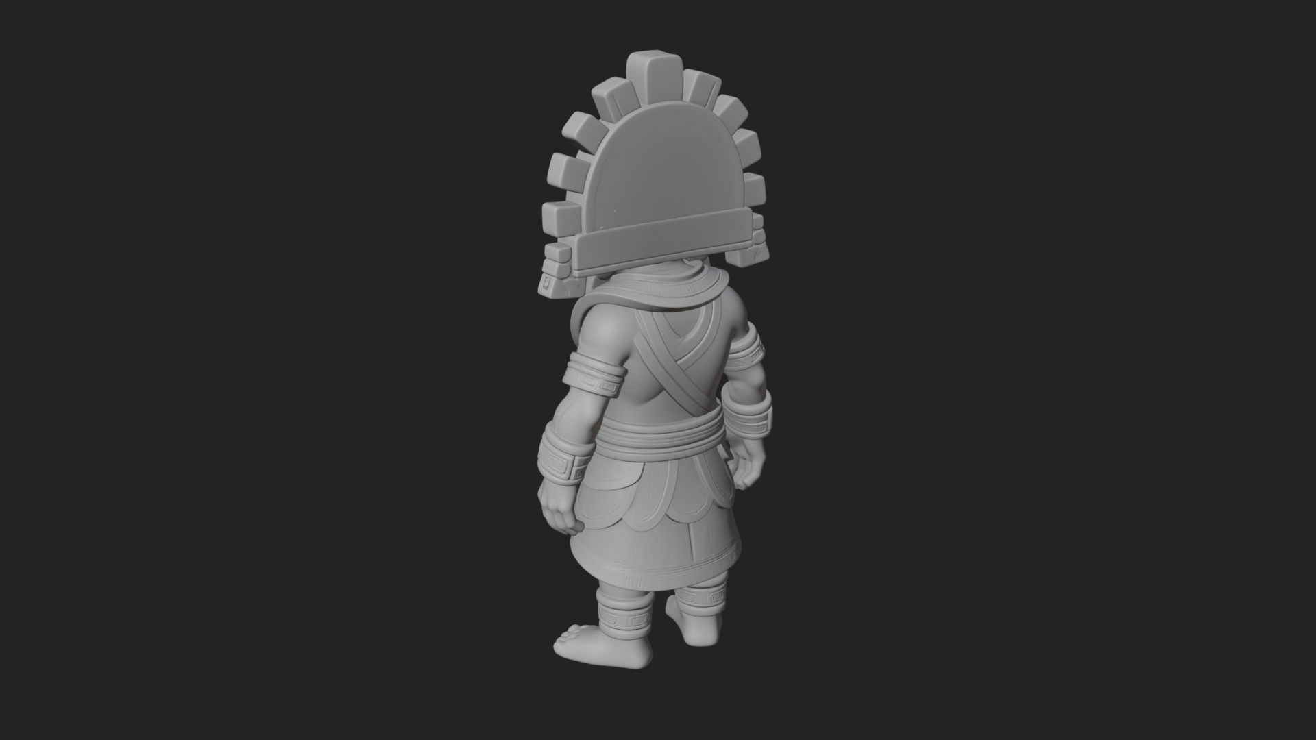 Aztec Feathered Noble Statue Design 24 3D Print Model 3D Model