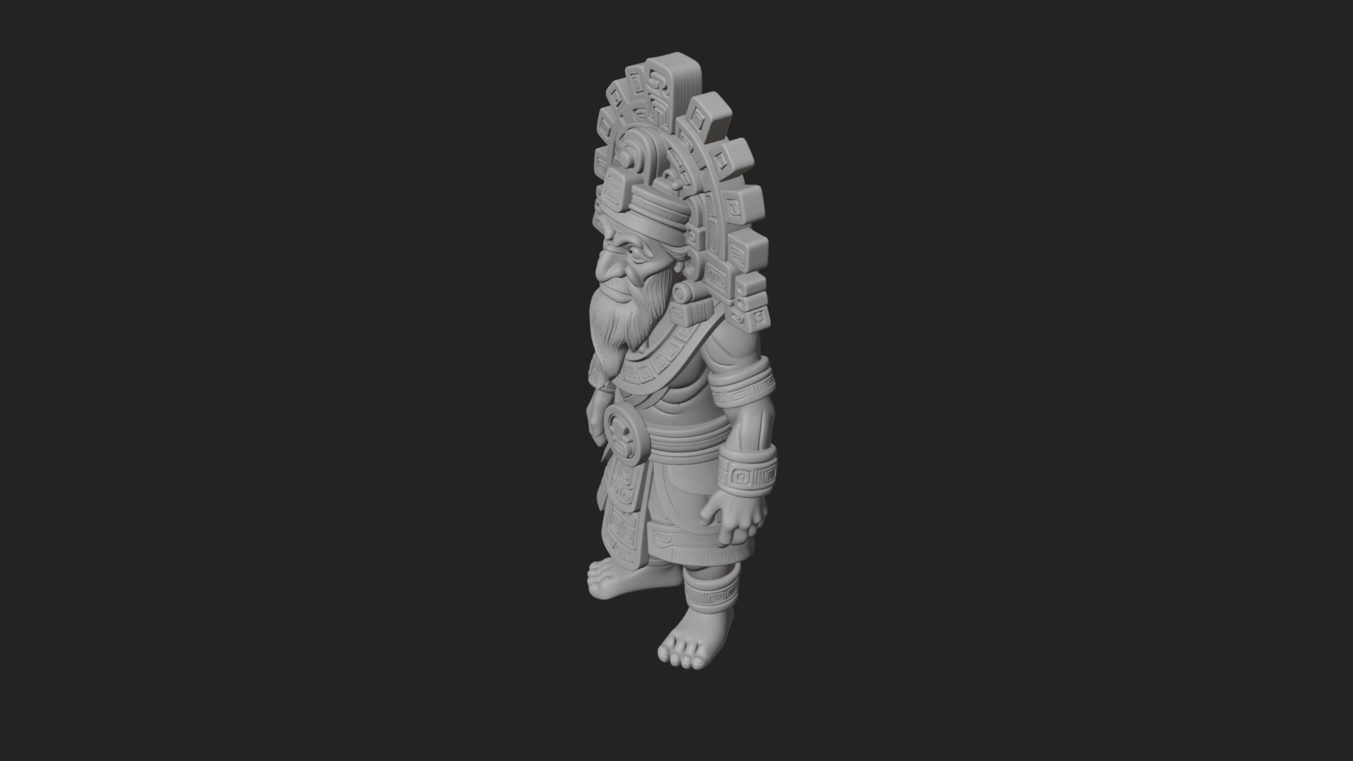 Aztec Feathered Noble Statue Design 24 3D Print Model 3D Model