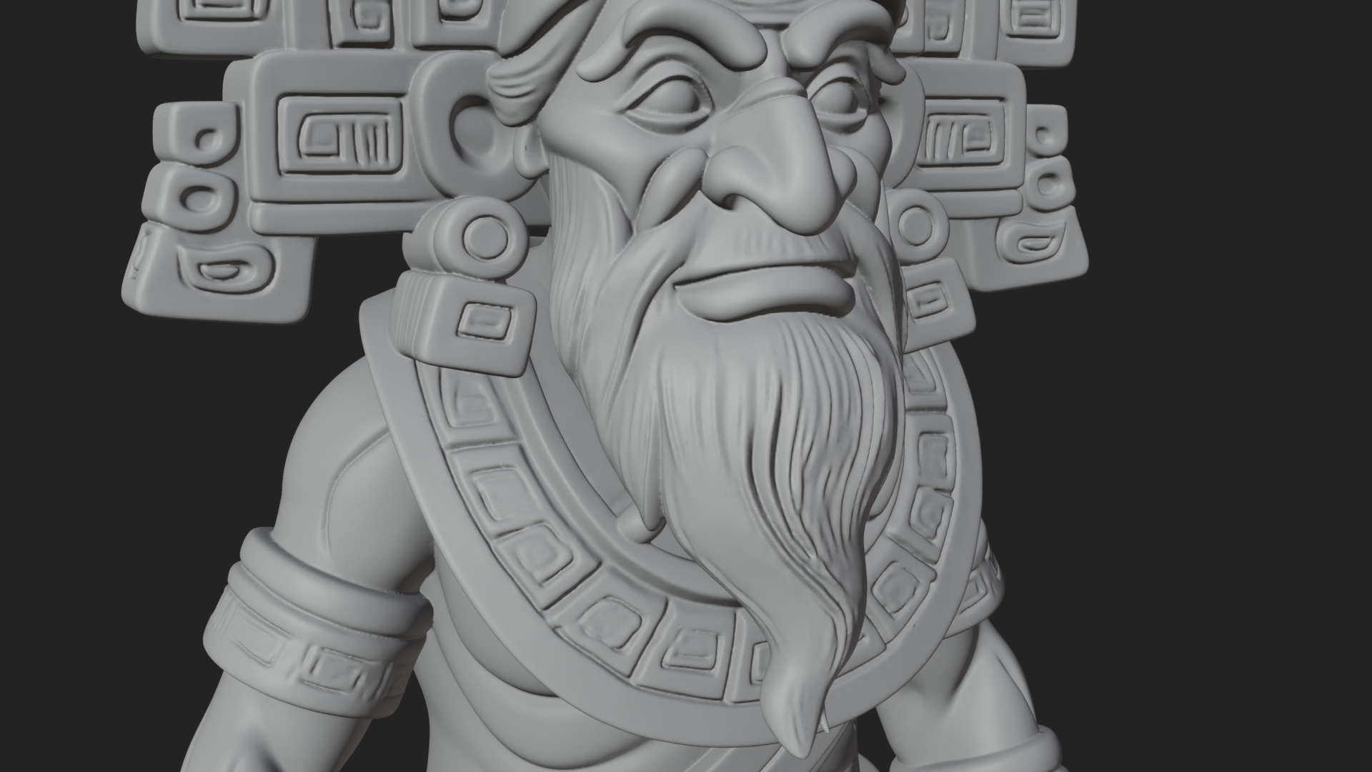 Aztec Feathered Noble Statue Design 24 3D Print Model 3D Model