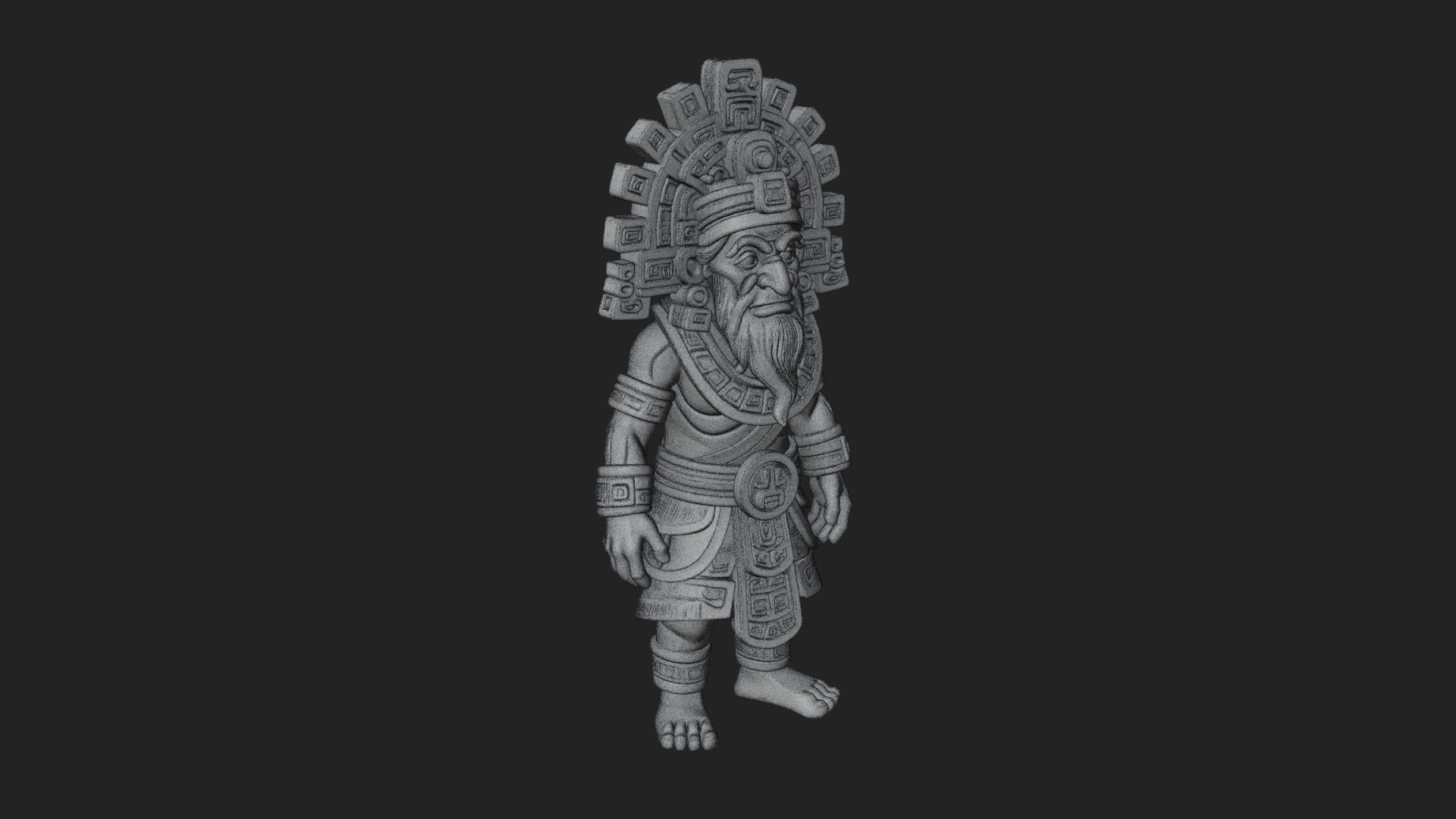 Aztec Feathered Noble Statue Design 24 3D Print Model 3D Model