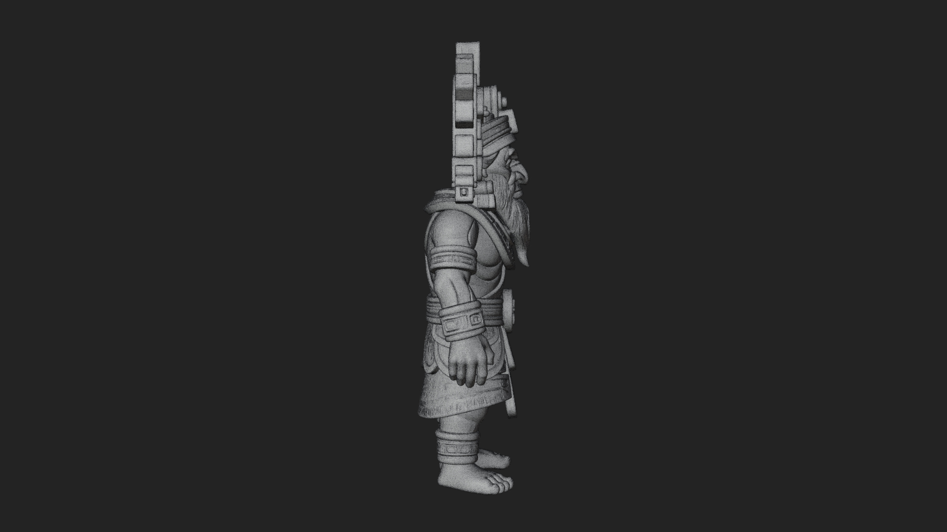 Aztec Feathered Noble Statue Design 24 3D Print Model 3D Model