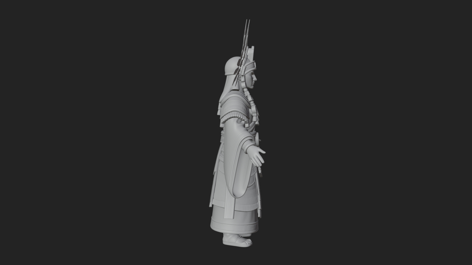 Aztec Feathered Noble Statue Design 3 3D Print Model 3D Model