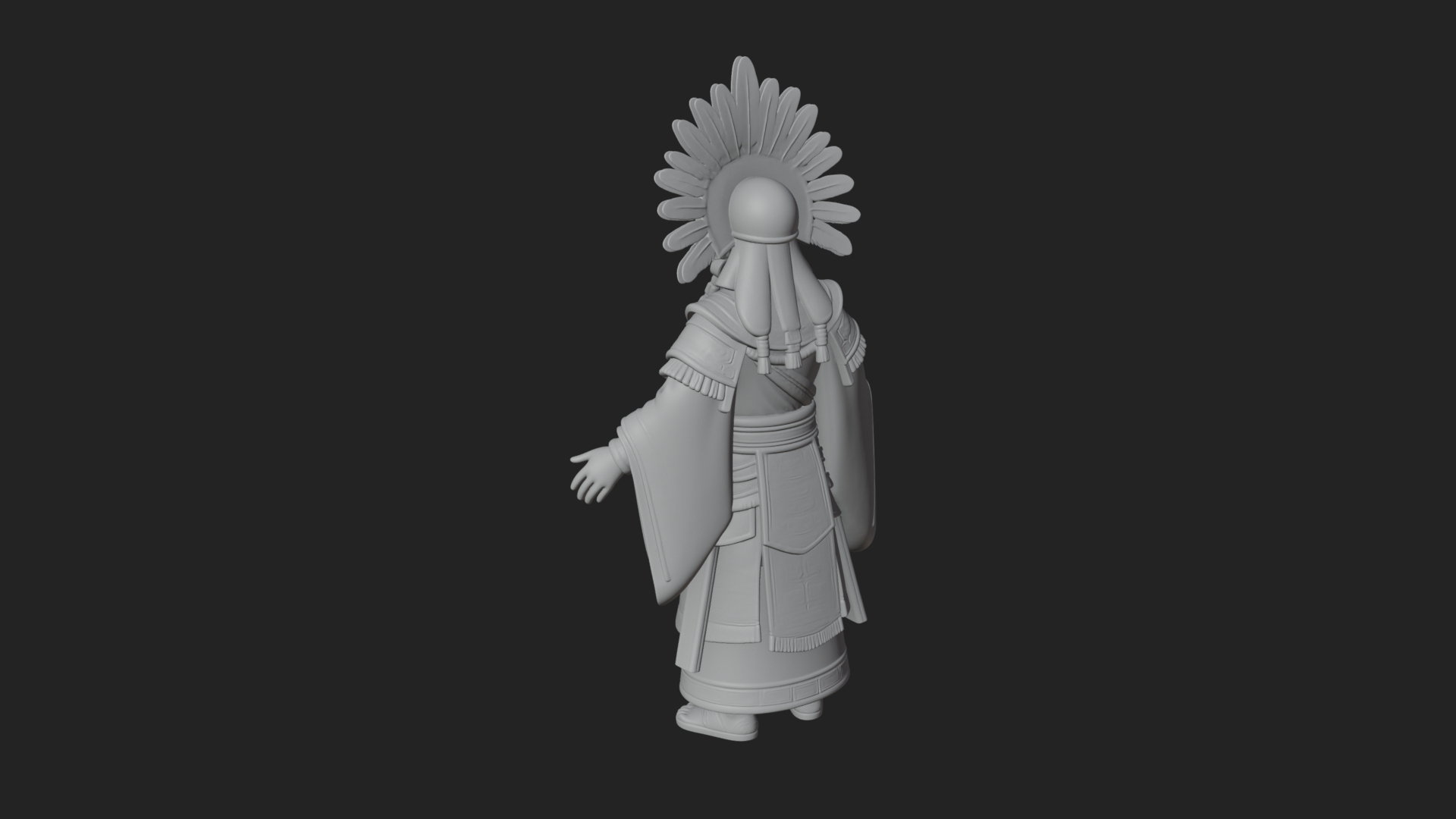 Aztec Feathered Noble Statue Design 3 3D Print Model 3D Model