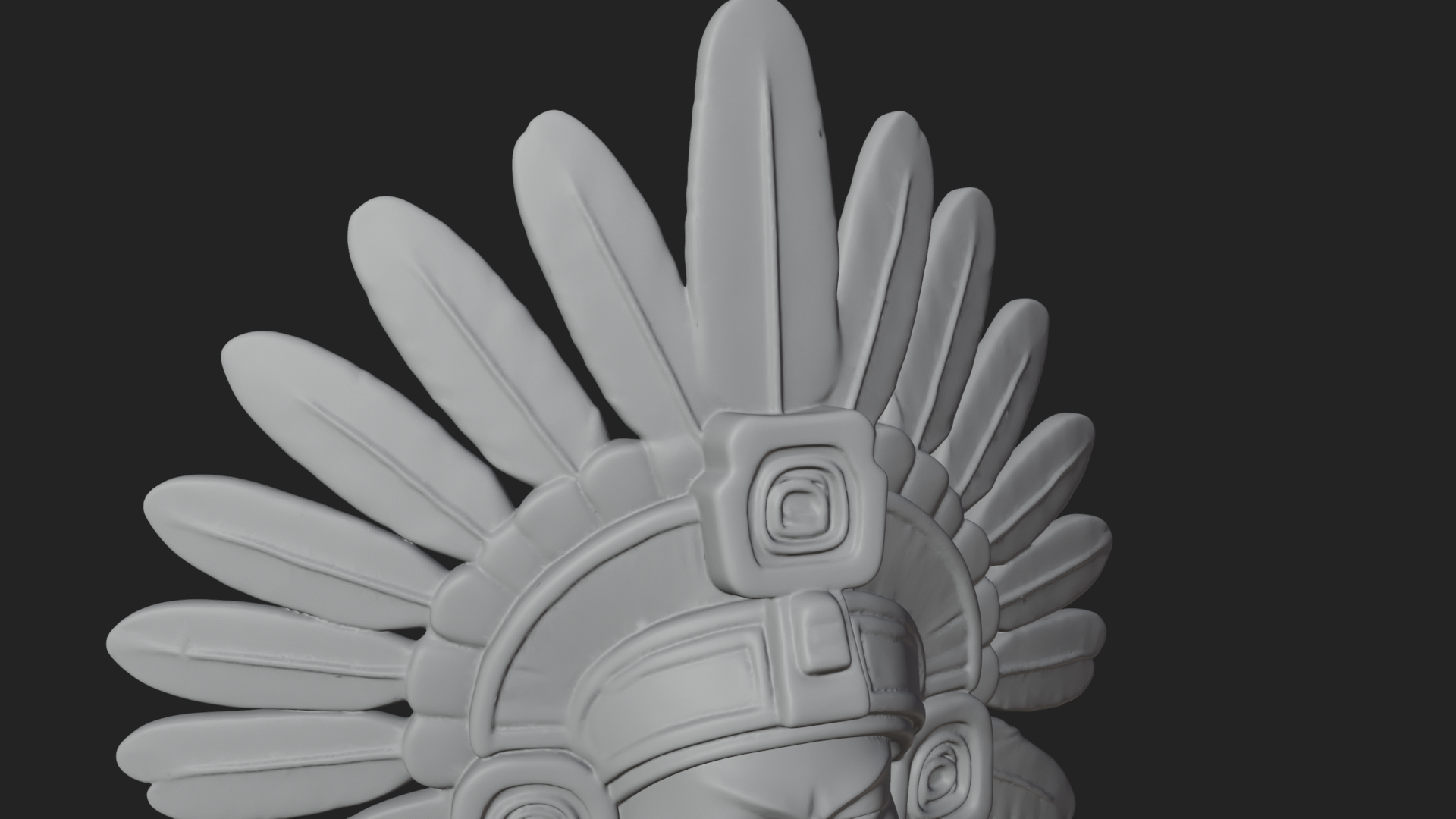 Aztec Feathered Noble Statue Design 4 3D Print Model 3D Model