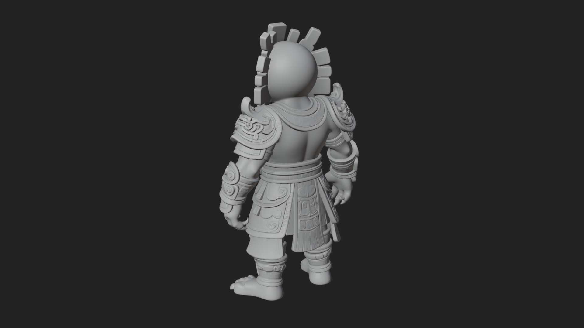 Aztec Feathered Noble Statue Design 5 3D Print Model 3D Model