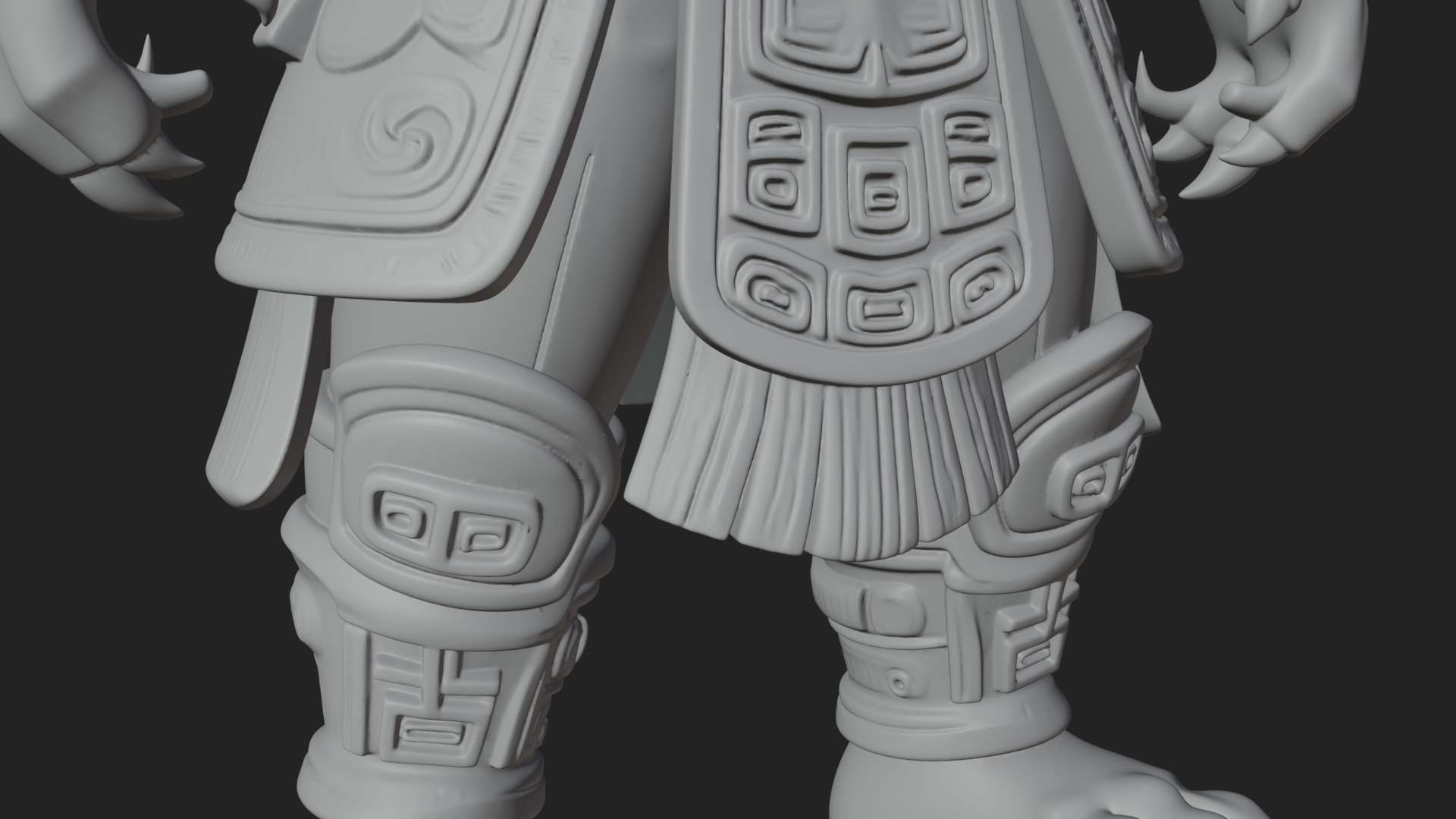 Aztec Feathered Noble Statue Design 5 3D Print Model 3D Model