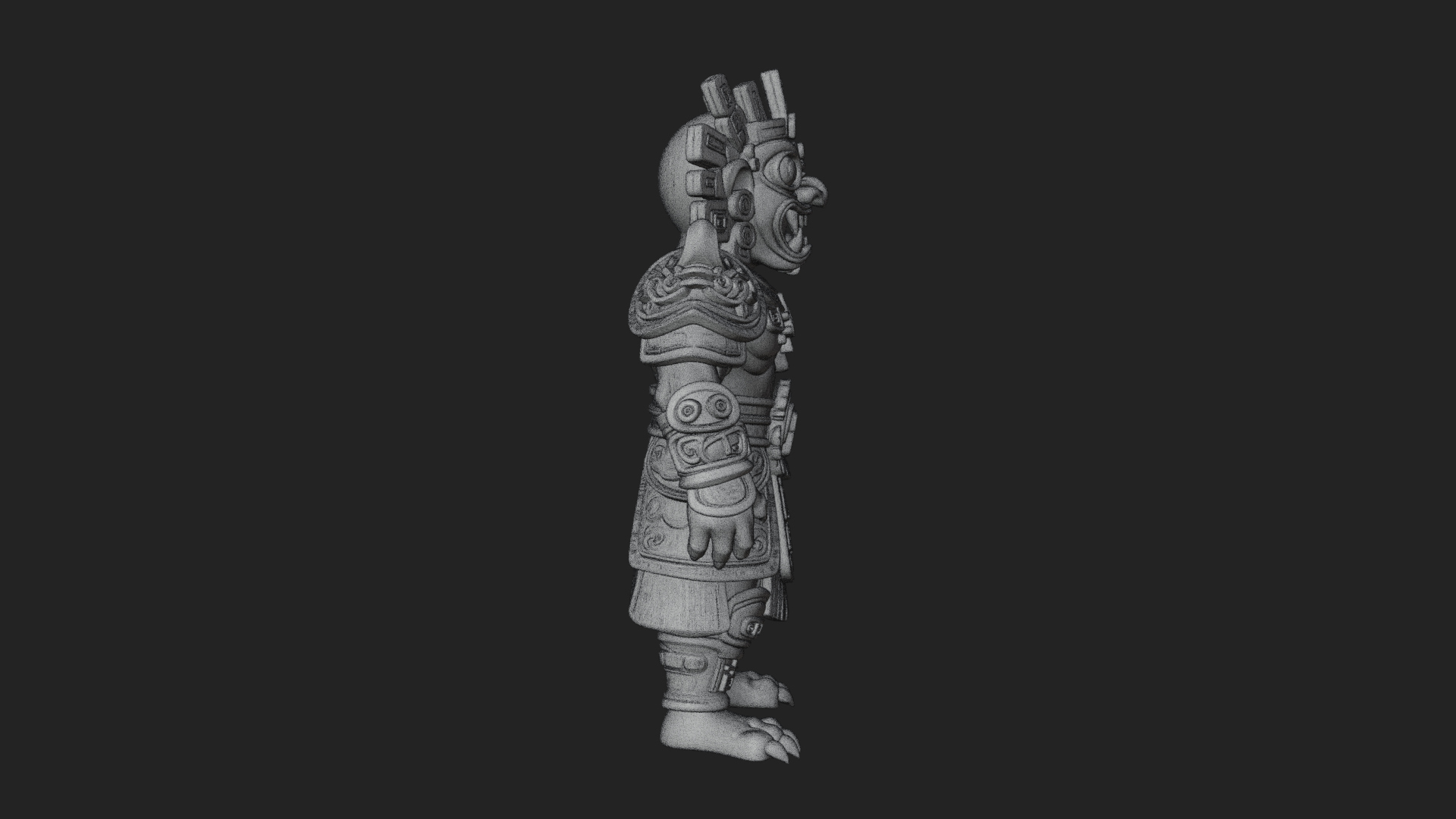 Aztec Feathered Noble Statue Design 5 3D Print Model 3D Model