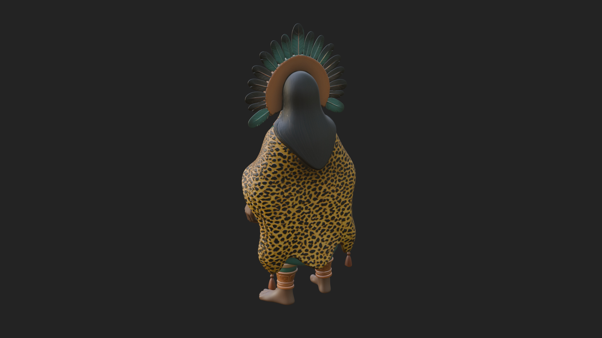 Aztec Feathered Noble Statue Design 6 3D Print Model 3D Model