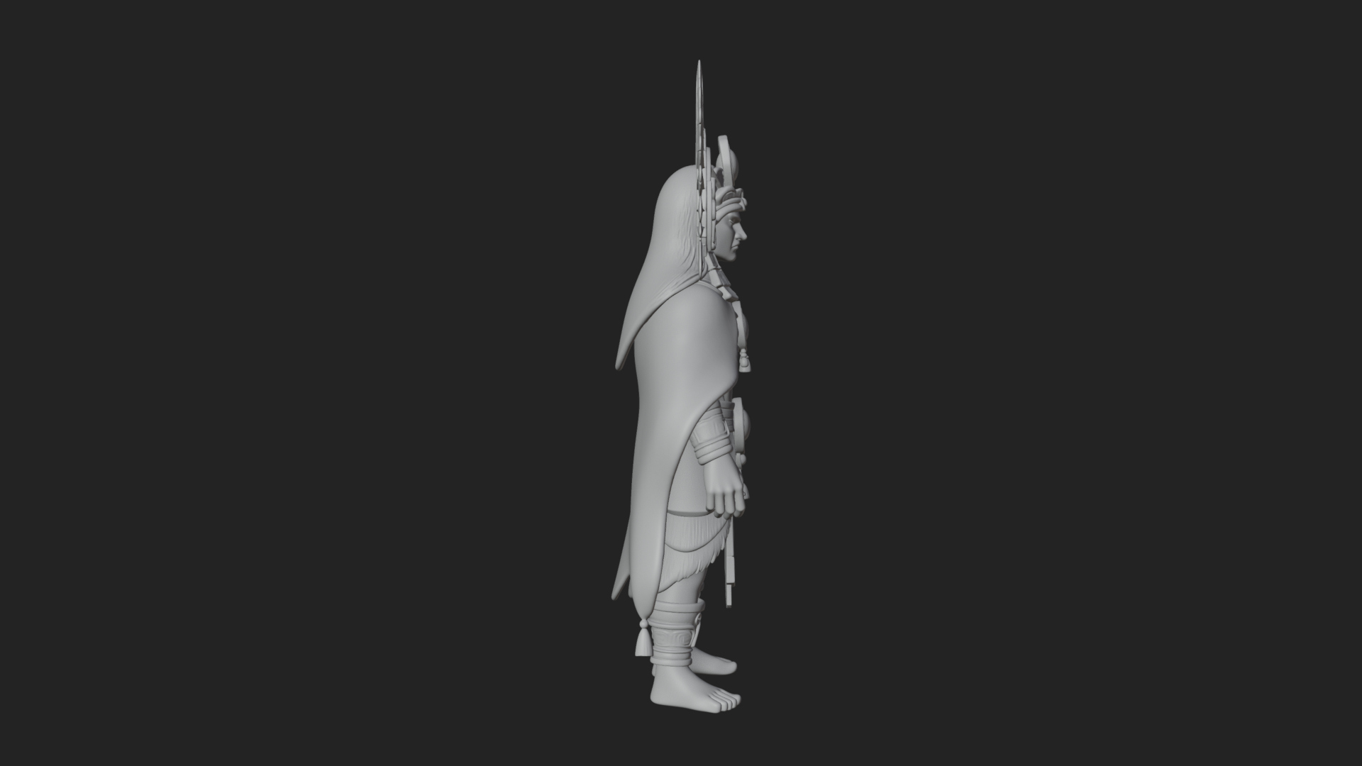 Aztec Feathered Noble Statue Design 6 3D Print Model 3D Model