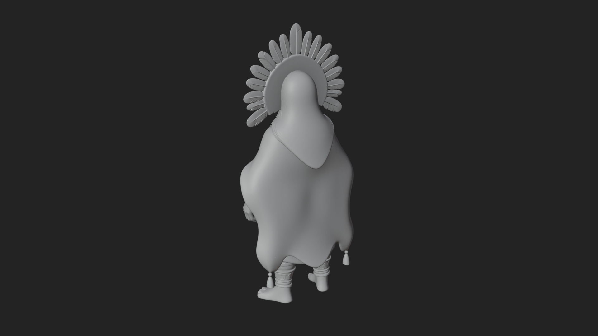 Aztec Feathered Noble Statue Design 6 3D Print Model 3D Model