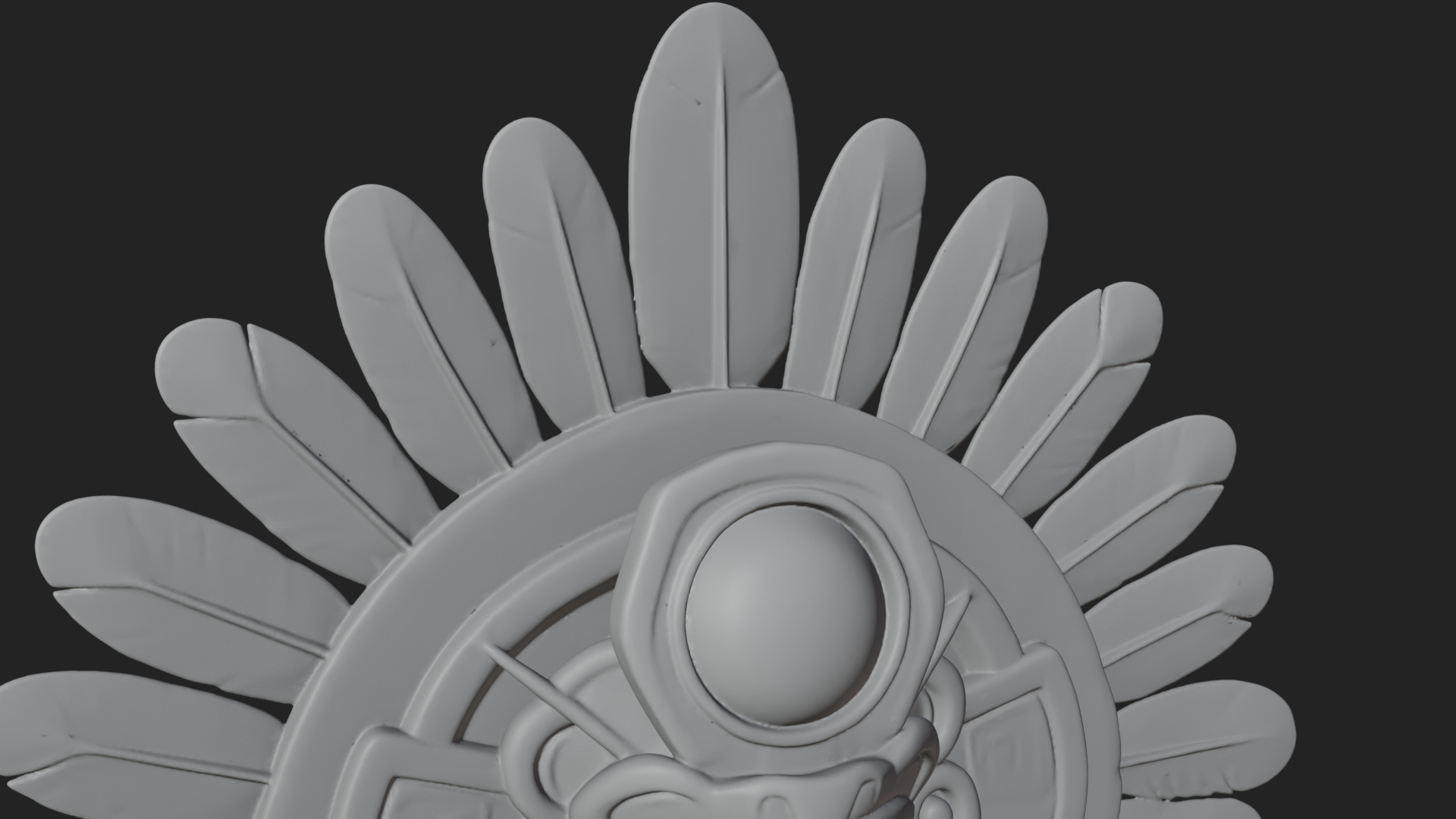 Aztec Feathered Noble Statue Design 6 3D Print Model 3D Model