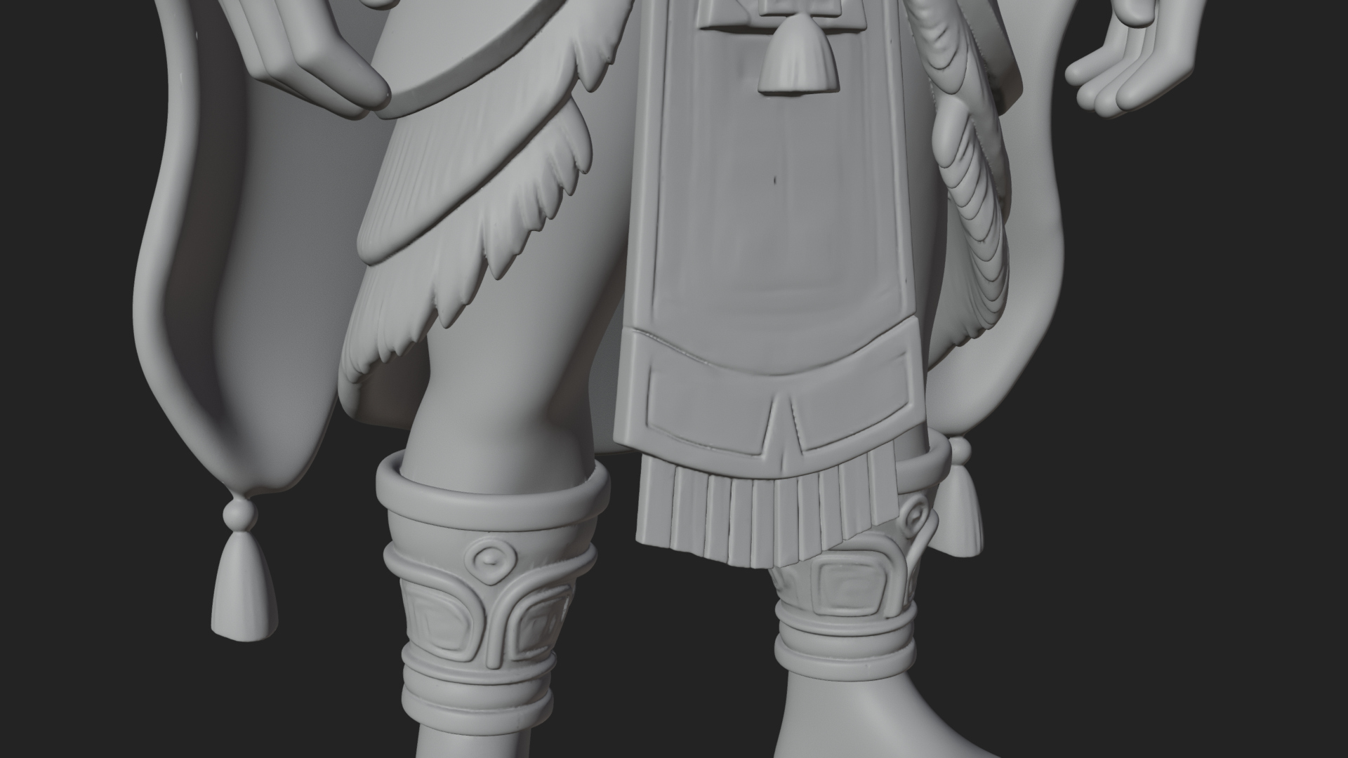 Aztec Feathered Noble Statue Design 6 3D Print Model 3D Model
