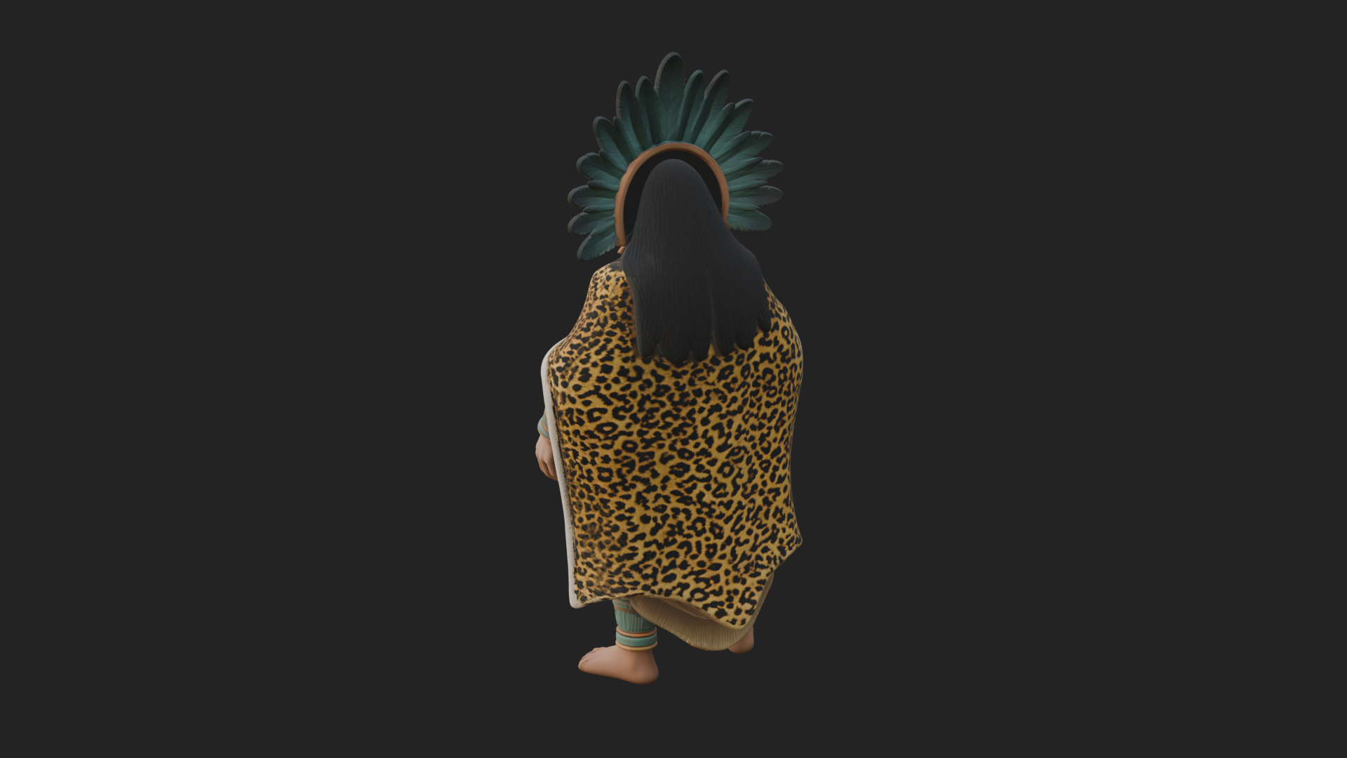 Aztec Feathered Noble Statue Design 7 3D Print Model 3D Model