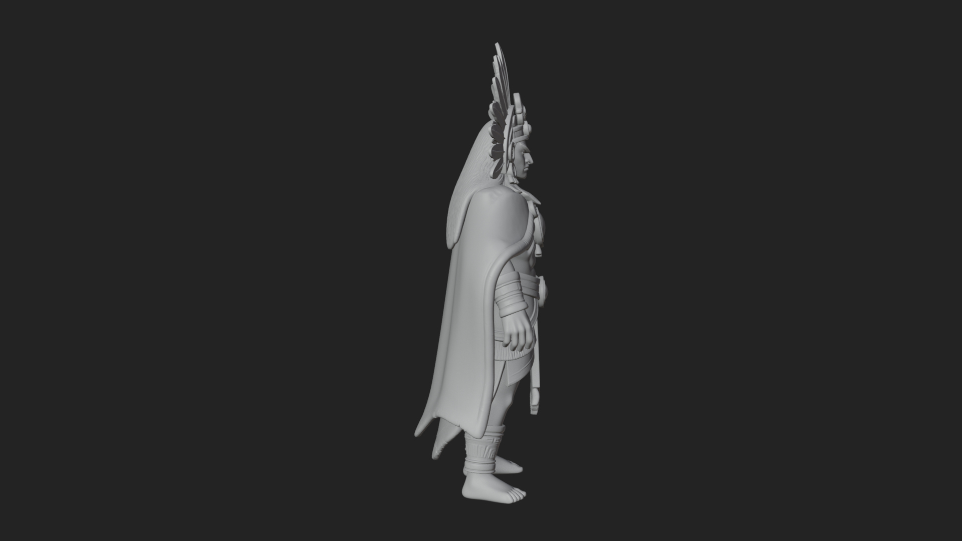 Aztec Feathered Noble Statue Design 7 3D Print Model 3D Model