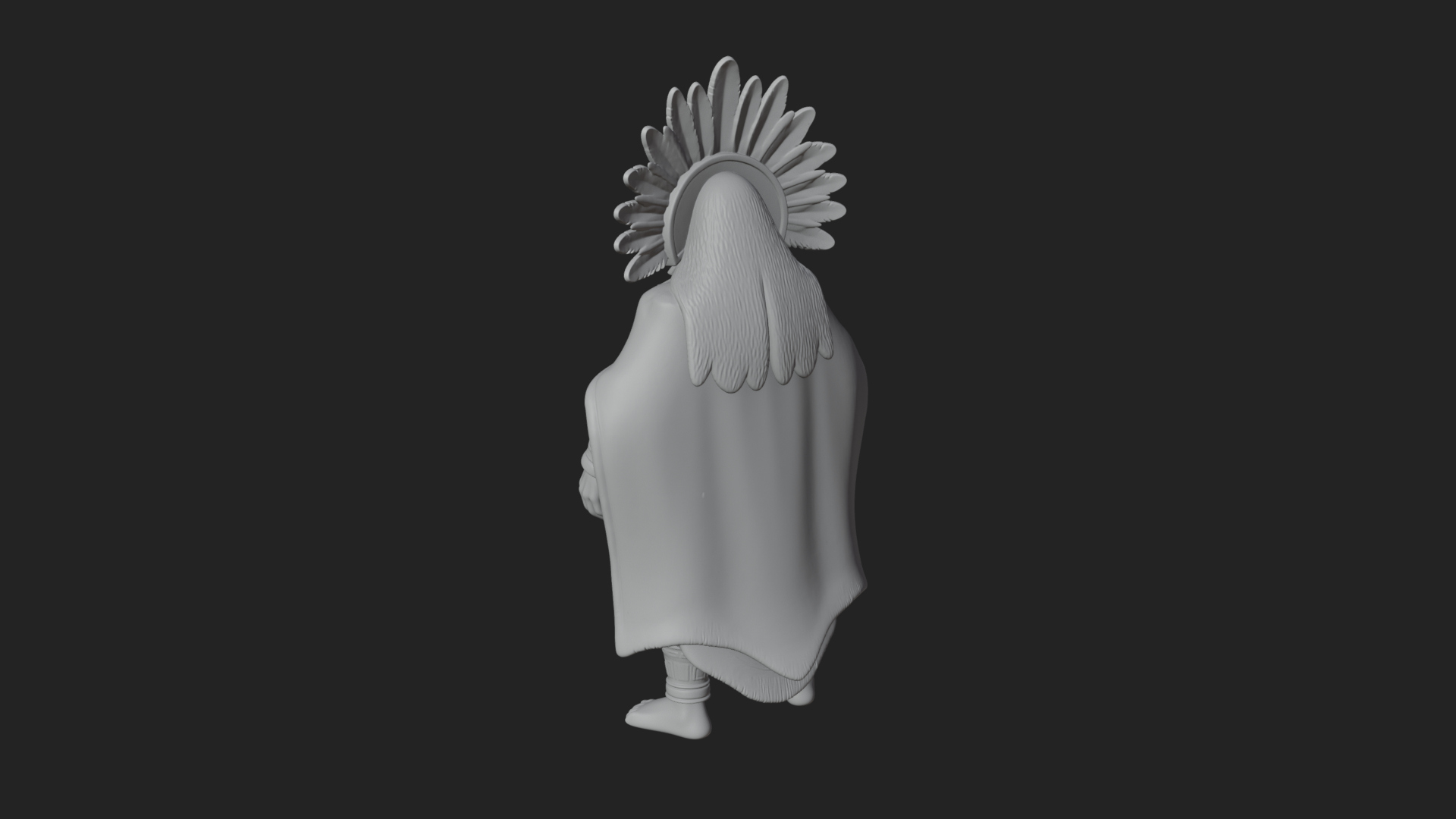 Aztec Feathered Noble Statue Design 7 3D Print Model 3D Model