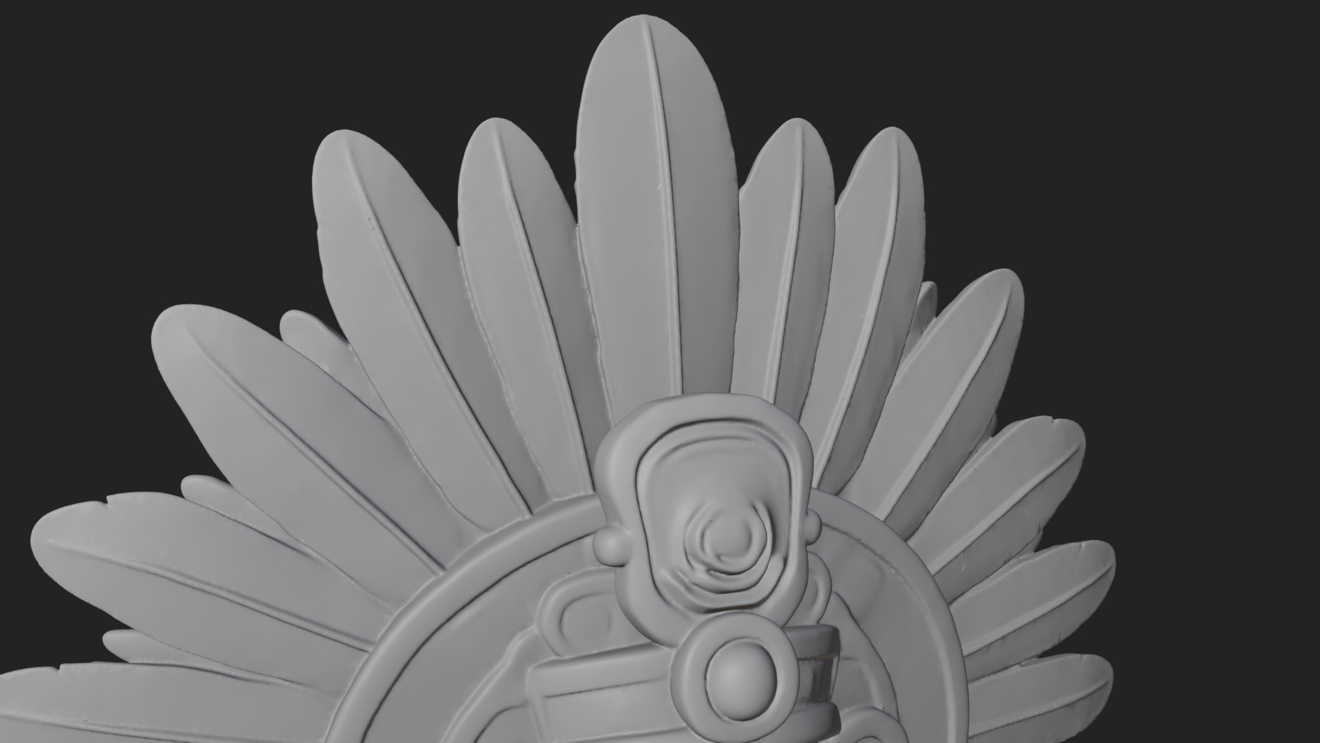 Aztec Feathered Noble Statue Design 7 3D Print Model 3D Model