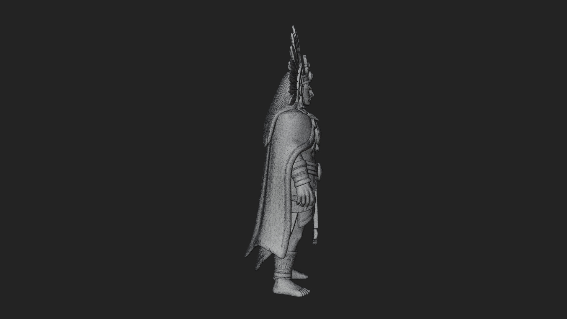 Aztec Feathered Noble Statue Design 7 3D Print Model 3D Model