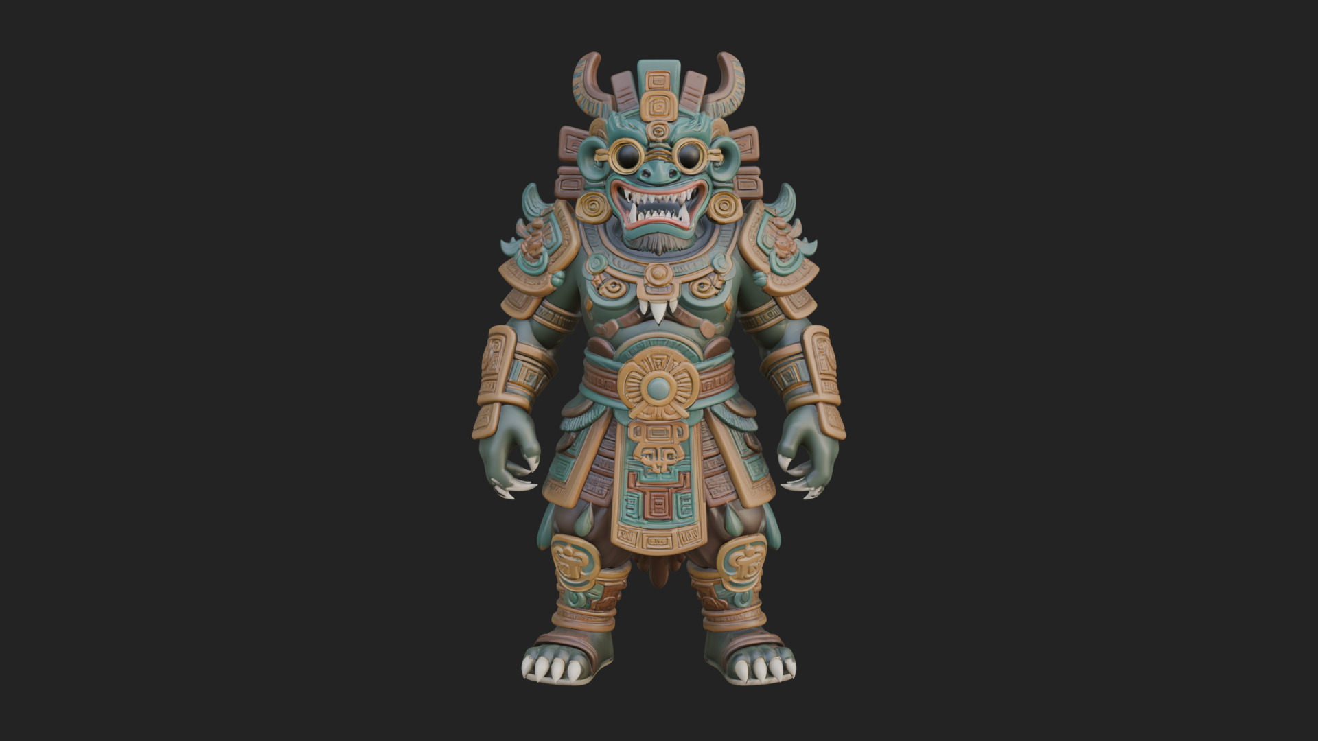 Aztec Feathered Noble Statue Design 8 3D Print Model 3D Model