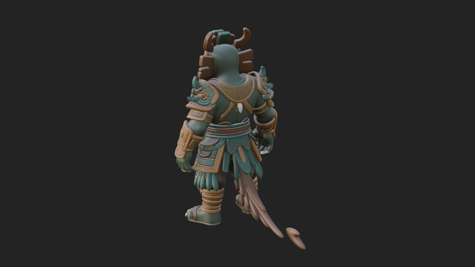 Aztec Feathered Noble Statue Design 8 3D Print Model 3D Model