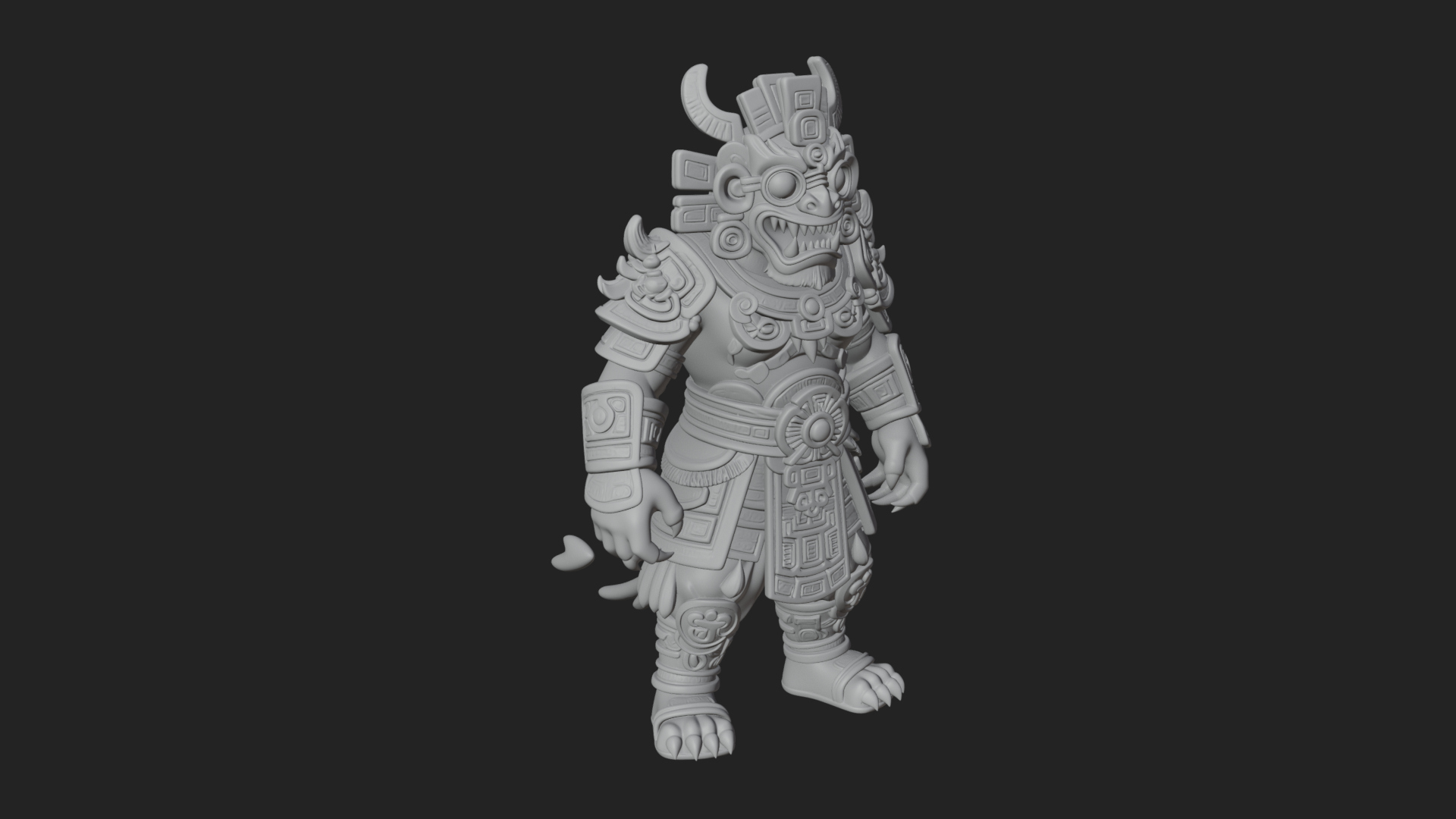 Aztec Feathered Noble Statue Design 8 3D Print Model 3D Model