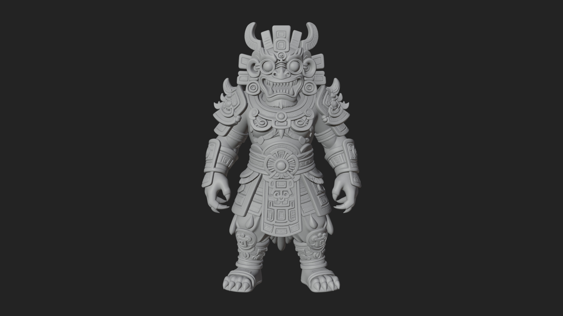 Aztec Feathered Noble Statue Design 8 3D Print Model 3D Model
