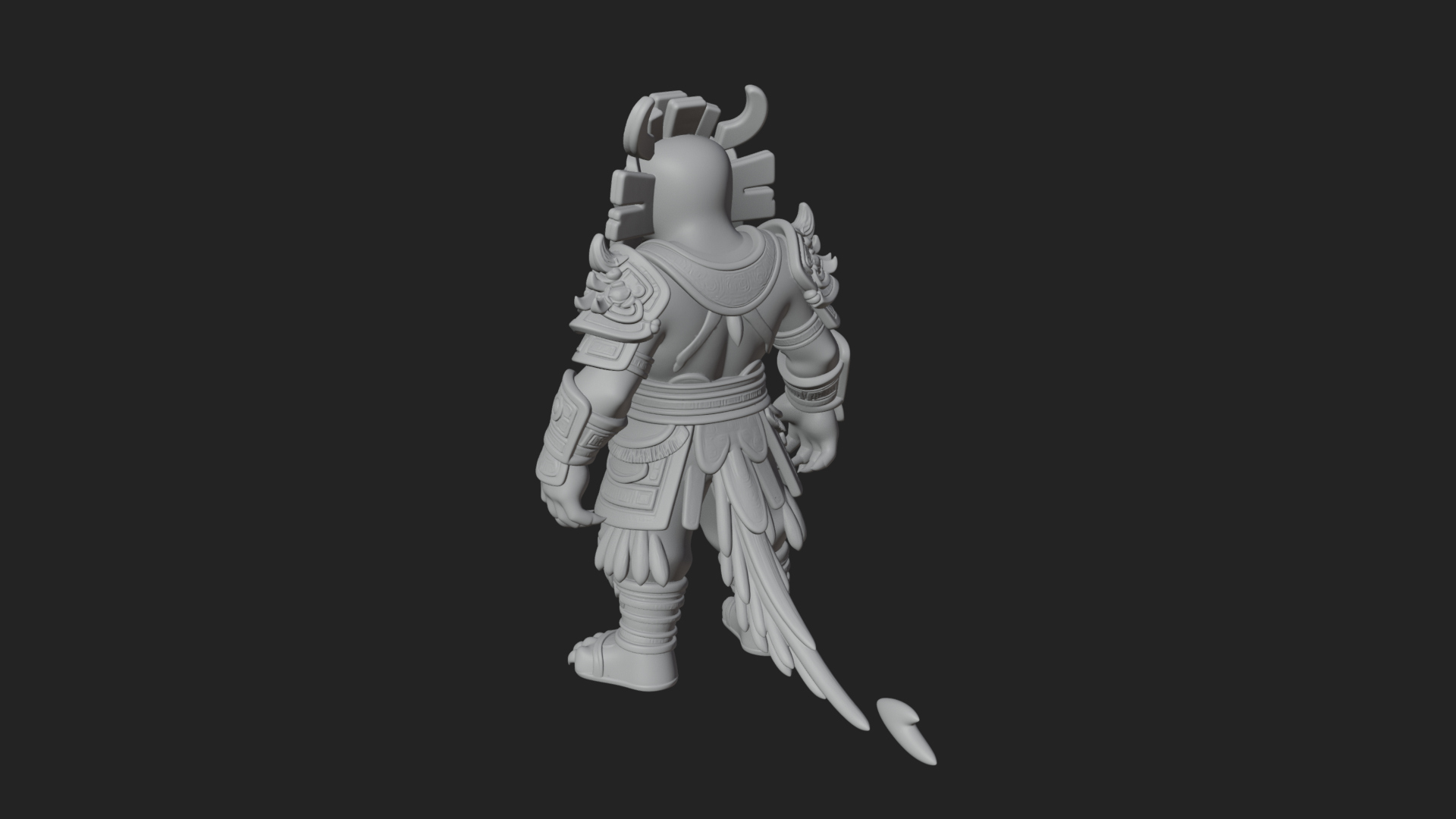 Aztec Feathered Noble Statue Design 8 3D Print Model 3D Model