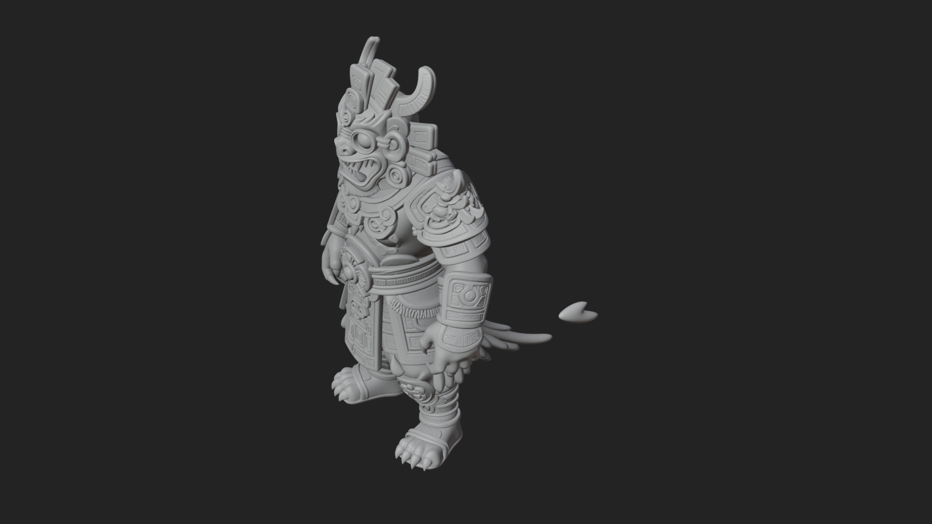 Aztec Feathered Noble Statue Design 8 3D Print Model 3D Model