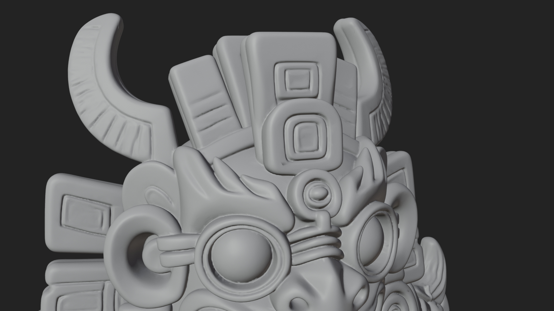 Aztec Feathered Noble Statue Design 8 3D Print Model 3D Model