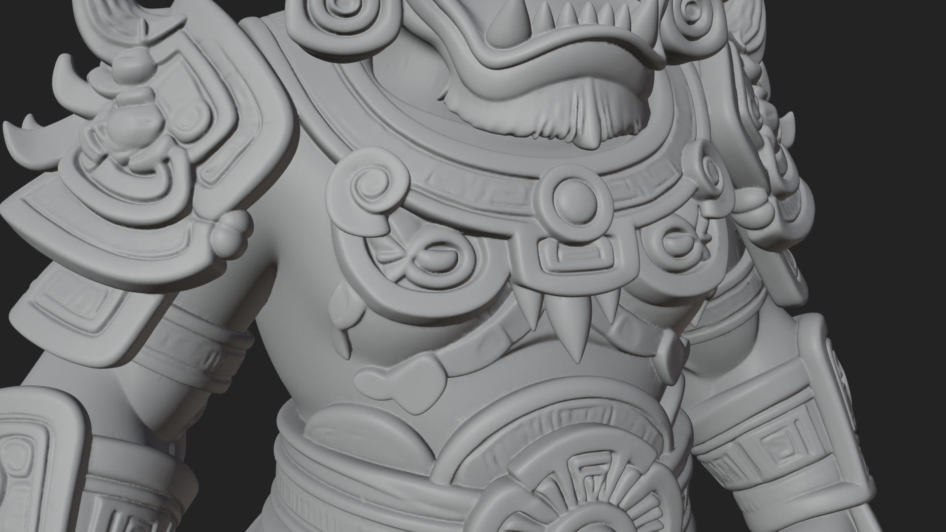 Aztec Feathered Noble Statue Design 8 3D Print Model 3D Model