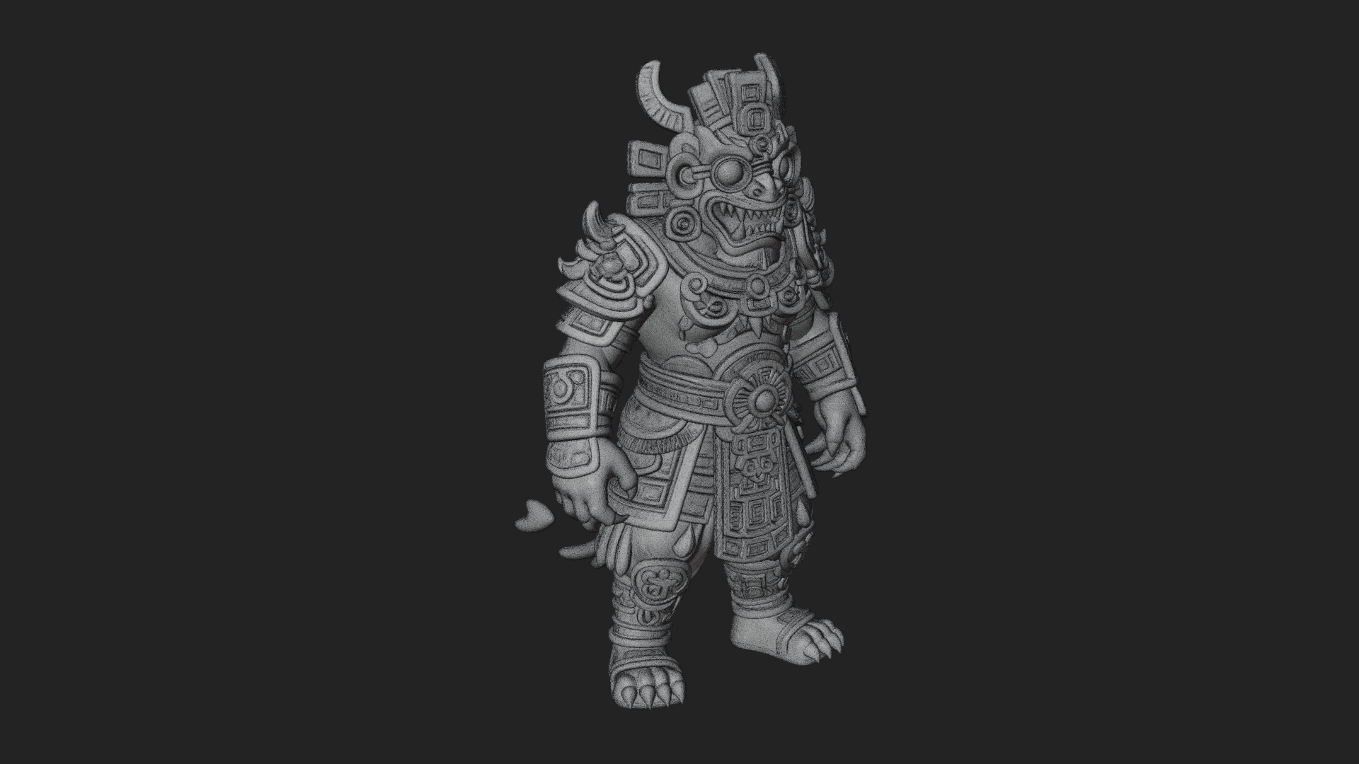 Aztec Feathered Noble Statue Design 8 3D Print Model 3D Model