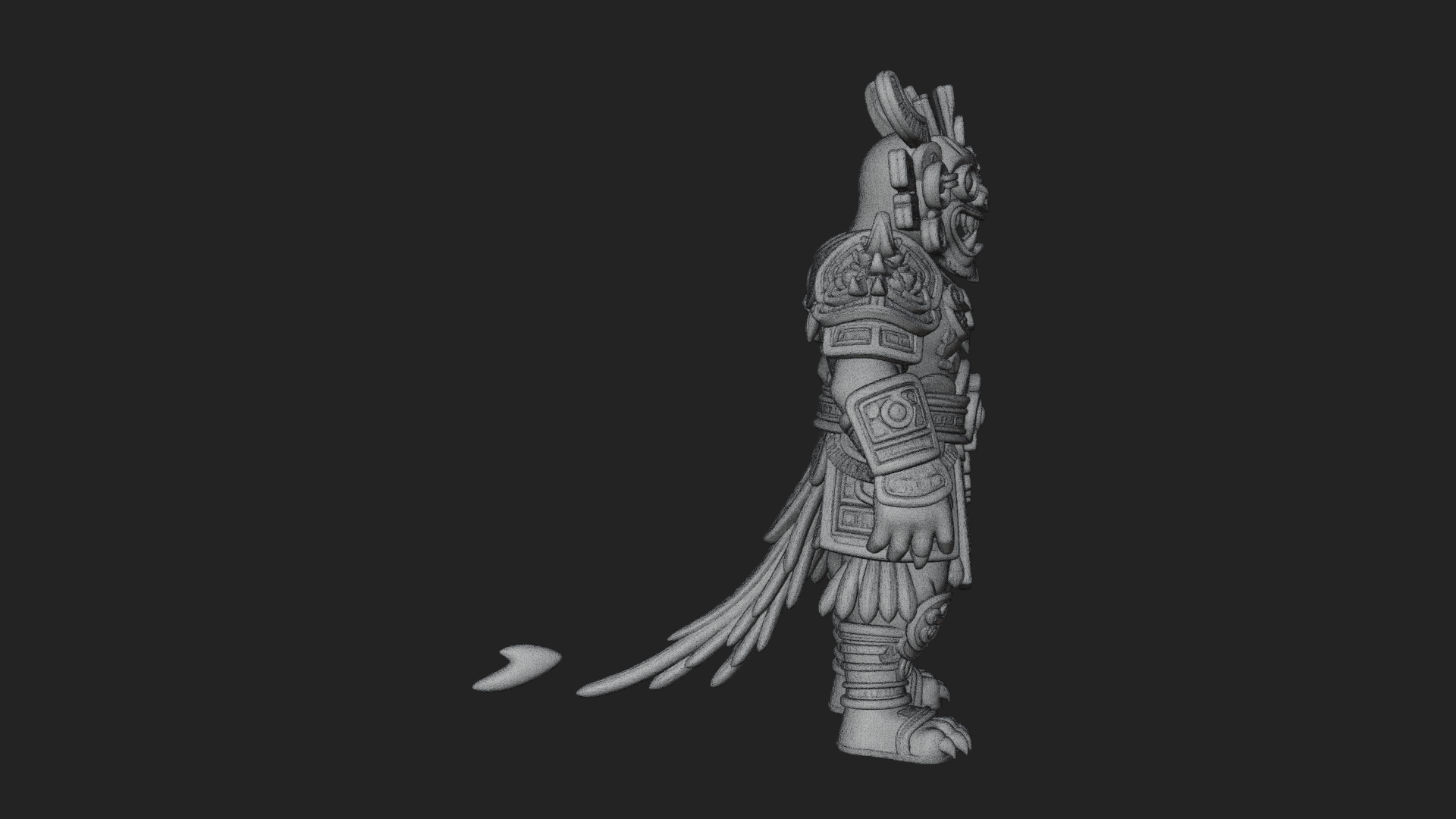 Aztec Feathered Noble Statue Design 8 3D Print Model 3D Model