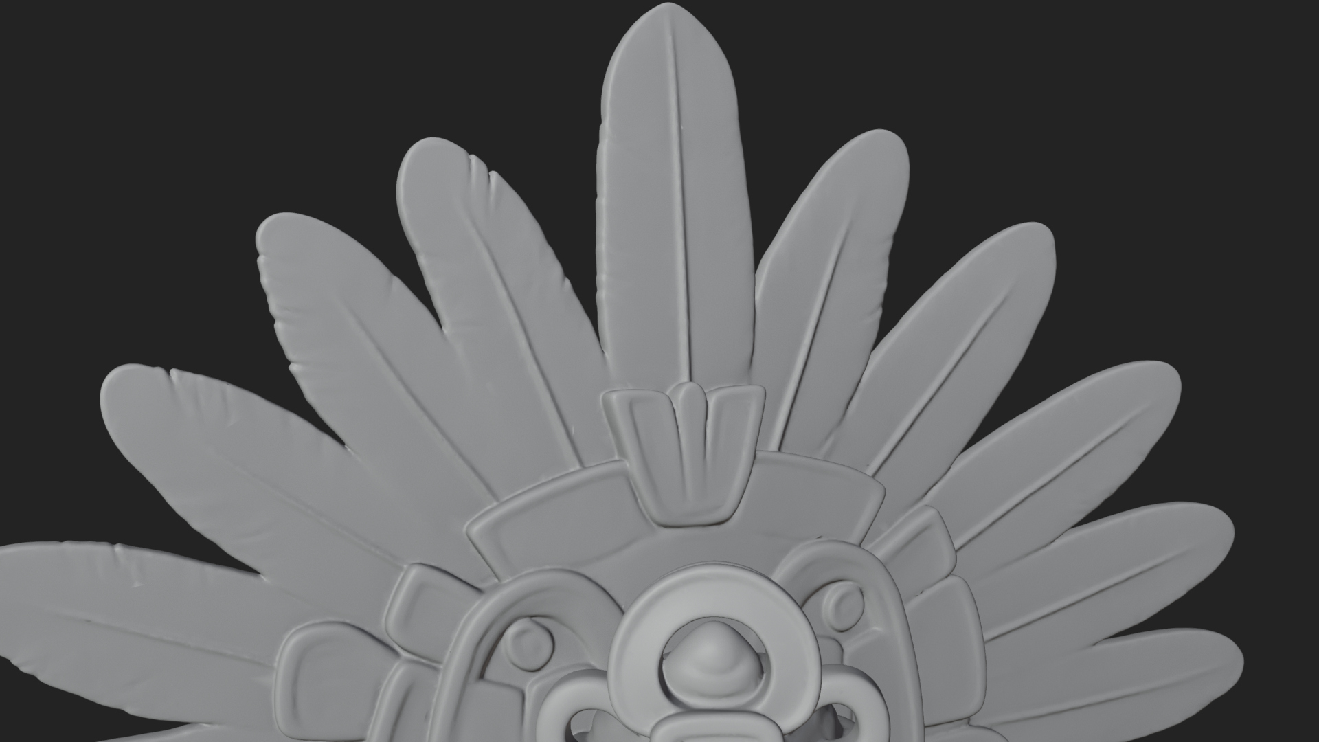 Aztec Feathered Noble Statue Design 9 3D Print Model 3D Model