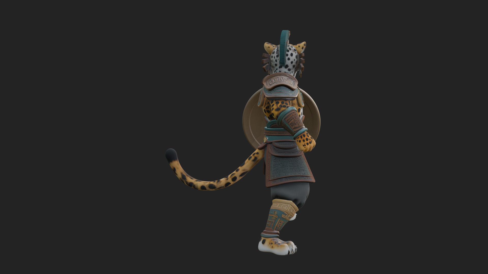 Aztec Jaguar Warrior Statue Design 3 3D Print Model 3D Model