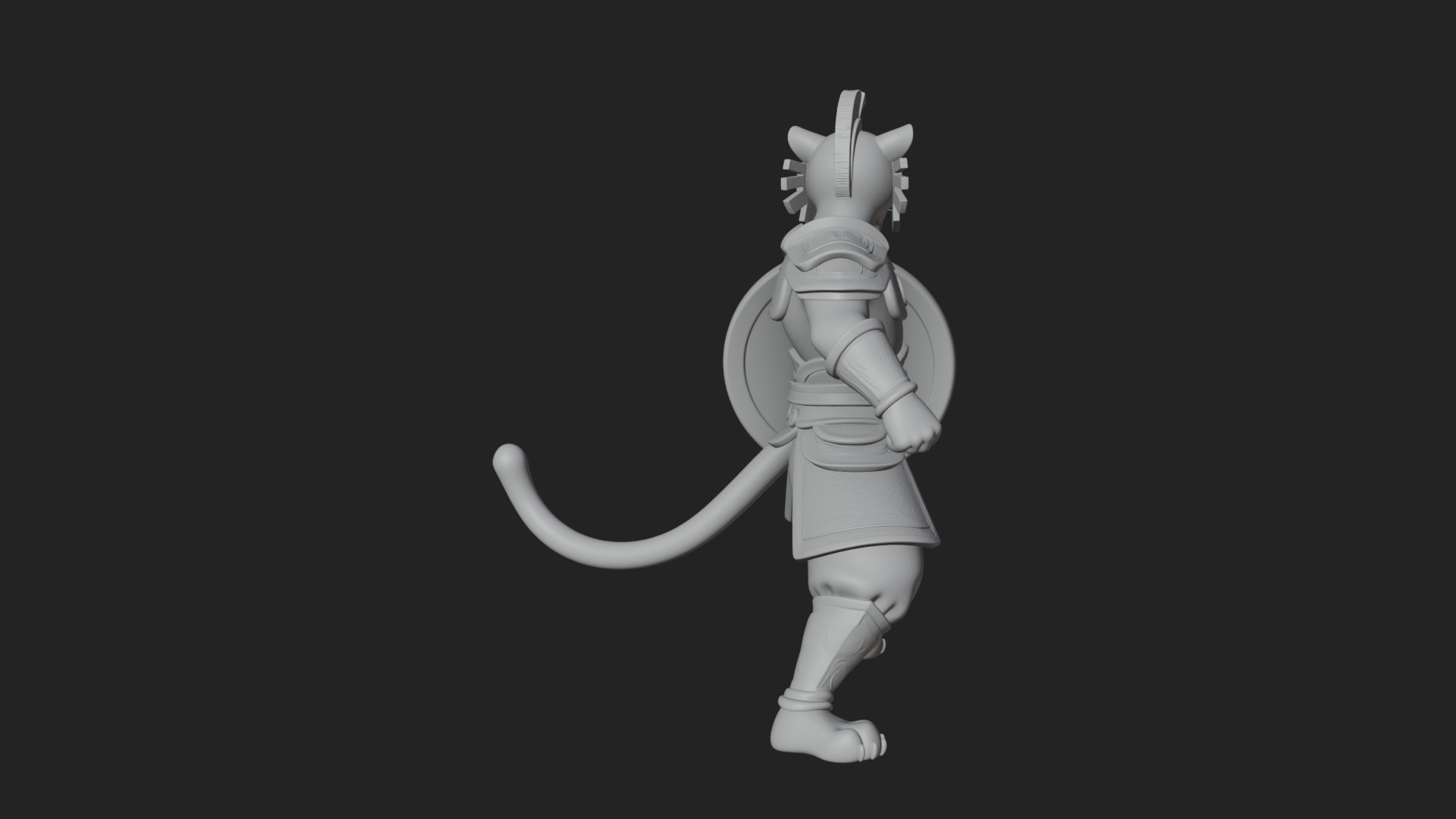 Aztec Jaguar Warrior Statue Design 3 3D Print Model 3D Model