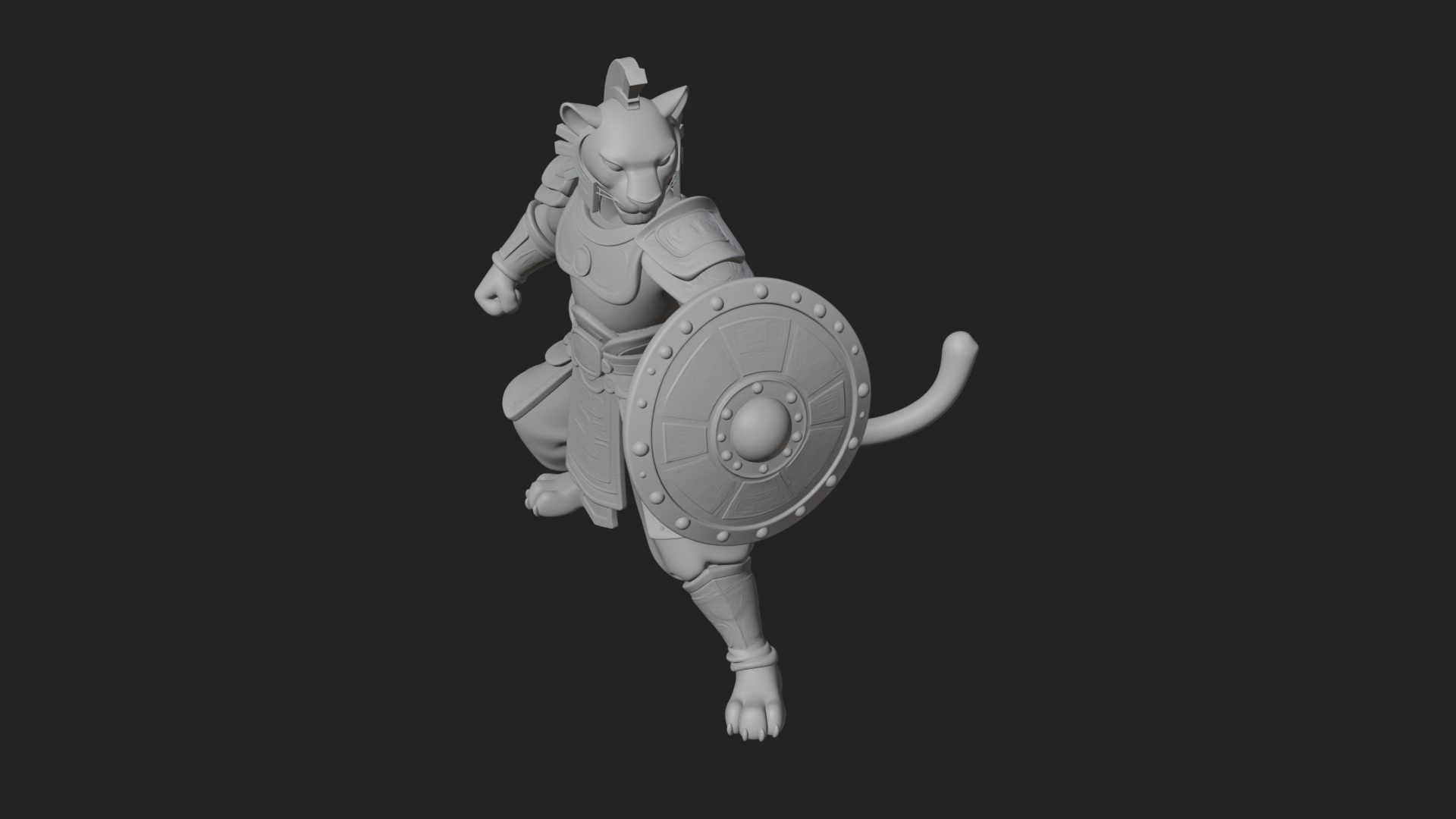 Aztec Jaguar Warrior Statue Design 3 3D Print Model 3D Model