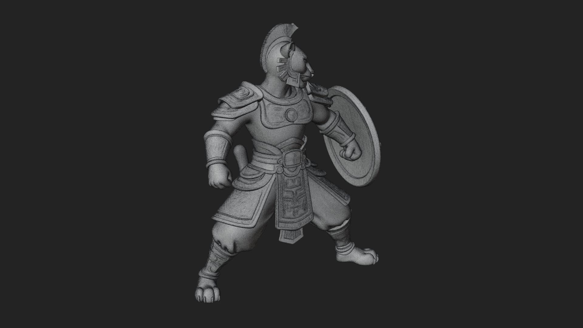 Aztec Jaguar Warrior Statue Design 3 3D Print Model 3D Model
