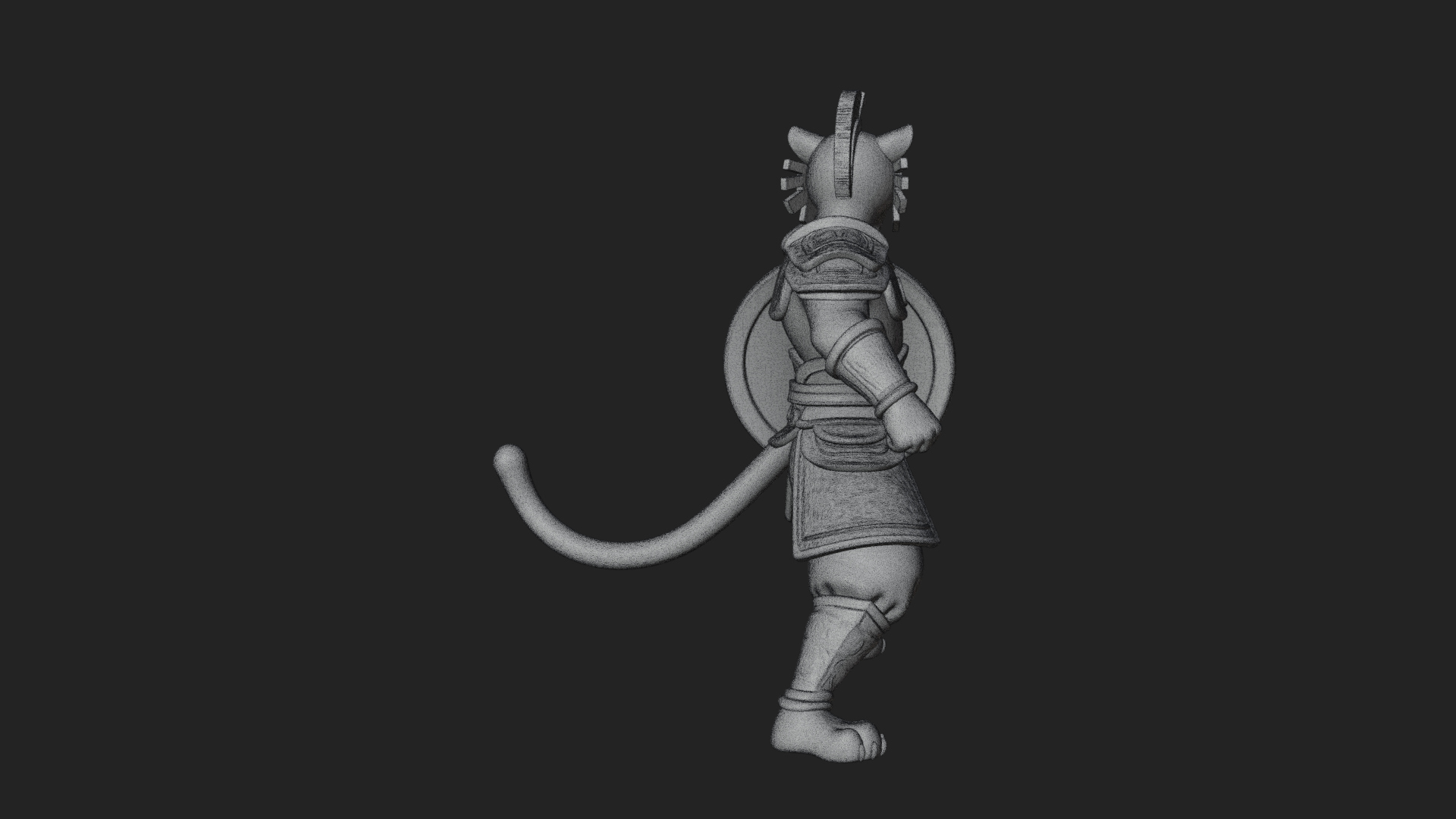 Aztec Jaguar Warrior Statue Design 3 3D Print Model 3D Model