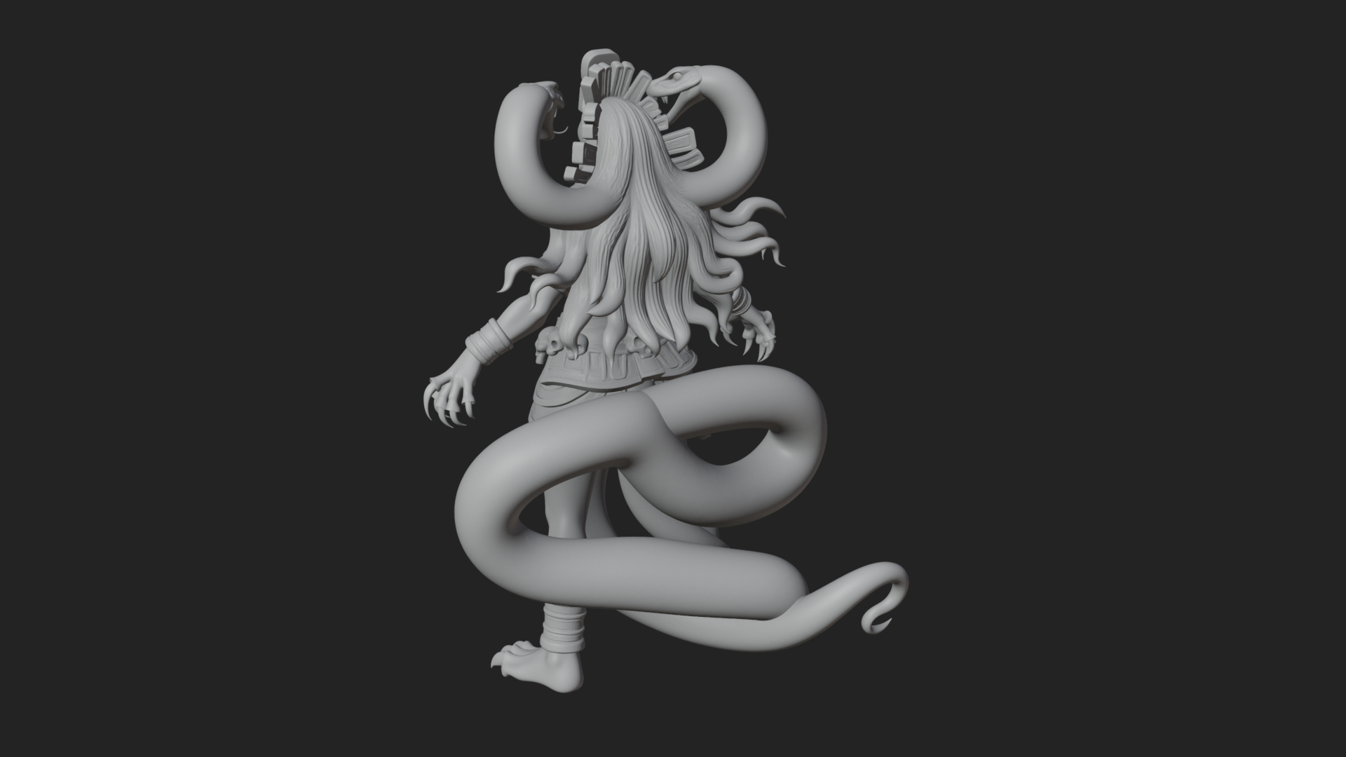 Aztec Serpent Goddess Statue Design 2 3D Print Model 3D Model