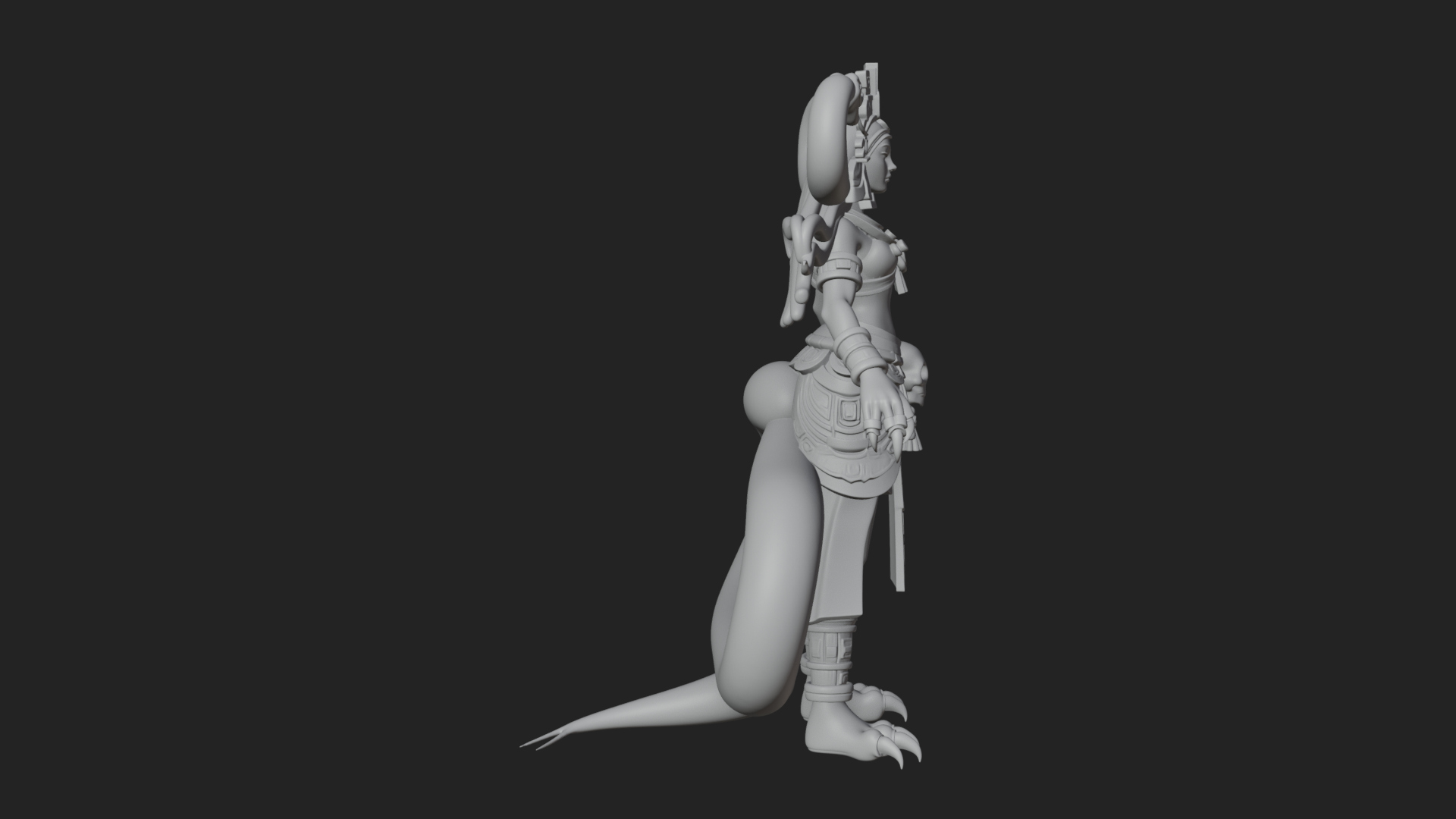 Aztec Serpent Goddess Statue Design 3 3D Print Model 3D Model