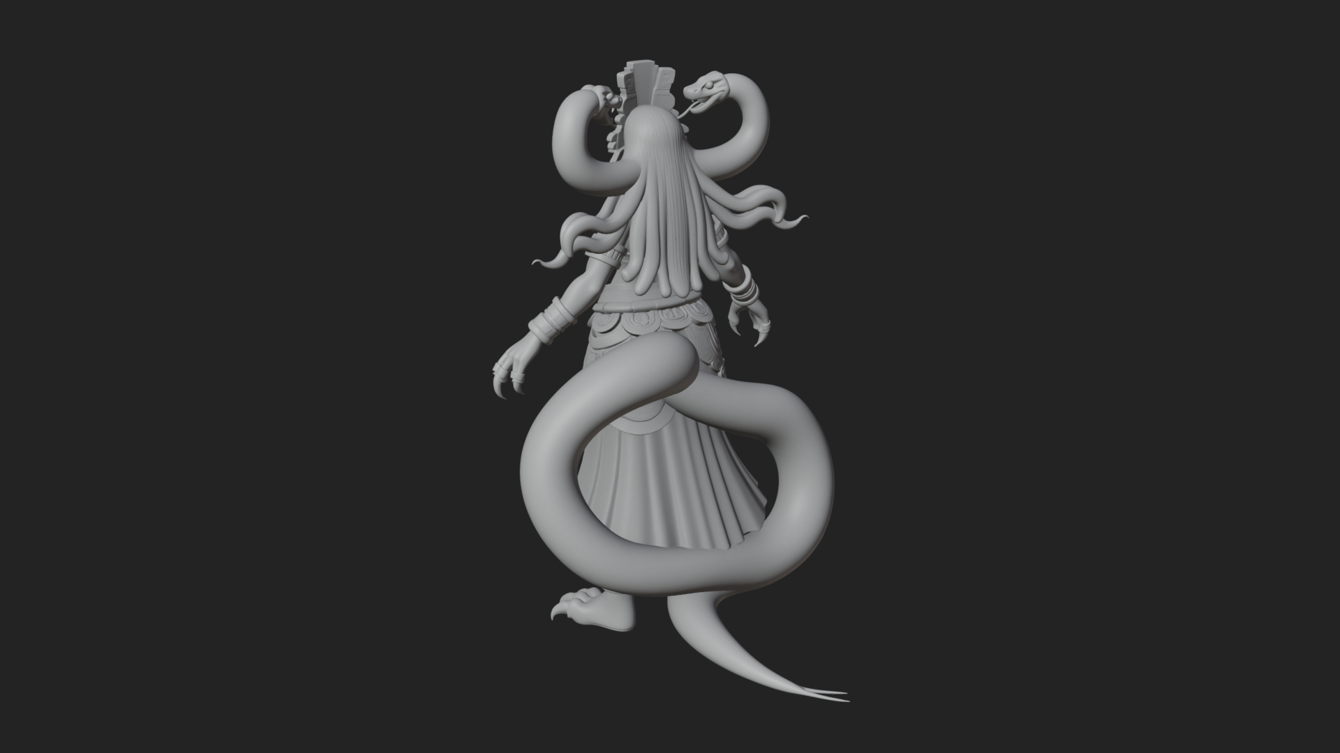 Aztec Serpent Goddess Statue Design 3 3D Print Model 3D Model