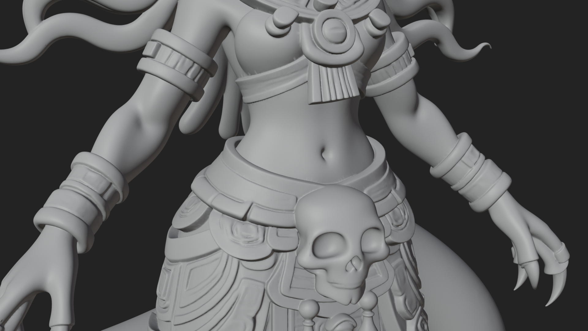 Aztec Serpent Goddess Statue Design 3 3D Print Model 3D Model