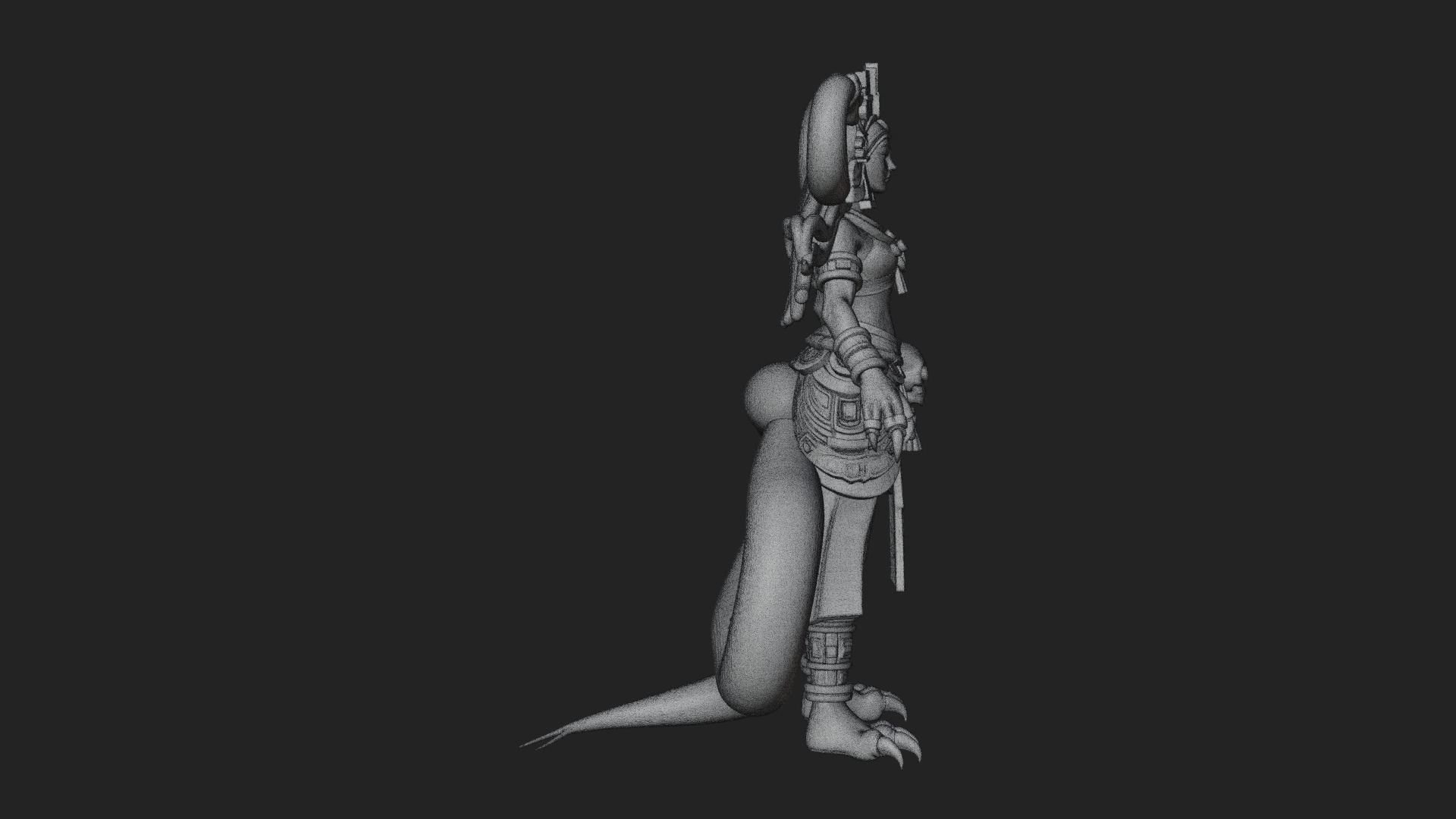 Aztec Serpent Goddess Statue Design 3 3D Print Model 3D Model