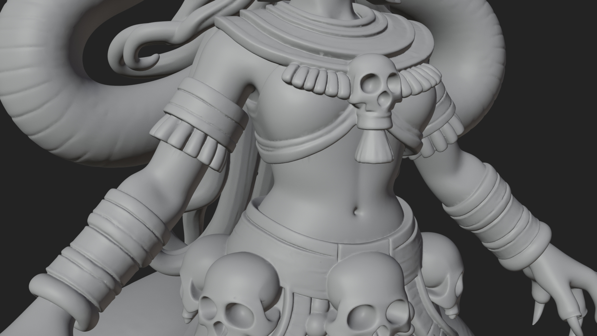 Aztec Serpent Goddess Statue Design 4 3D Print Model 3D Model