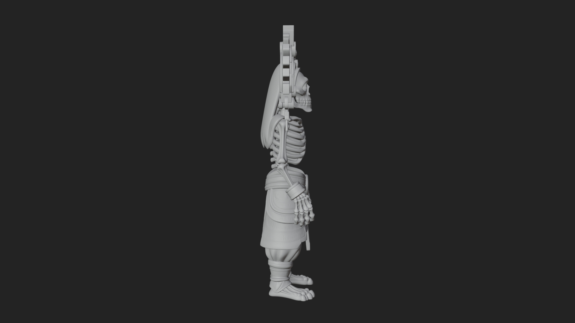 Aztec Skeleton Figure Statue Design 1 3D Print Model 3D Model