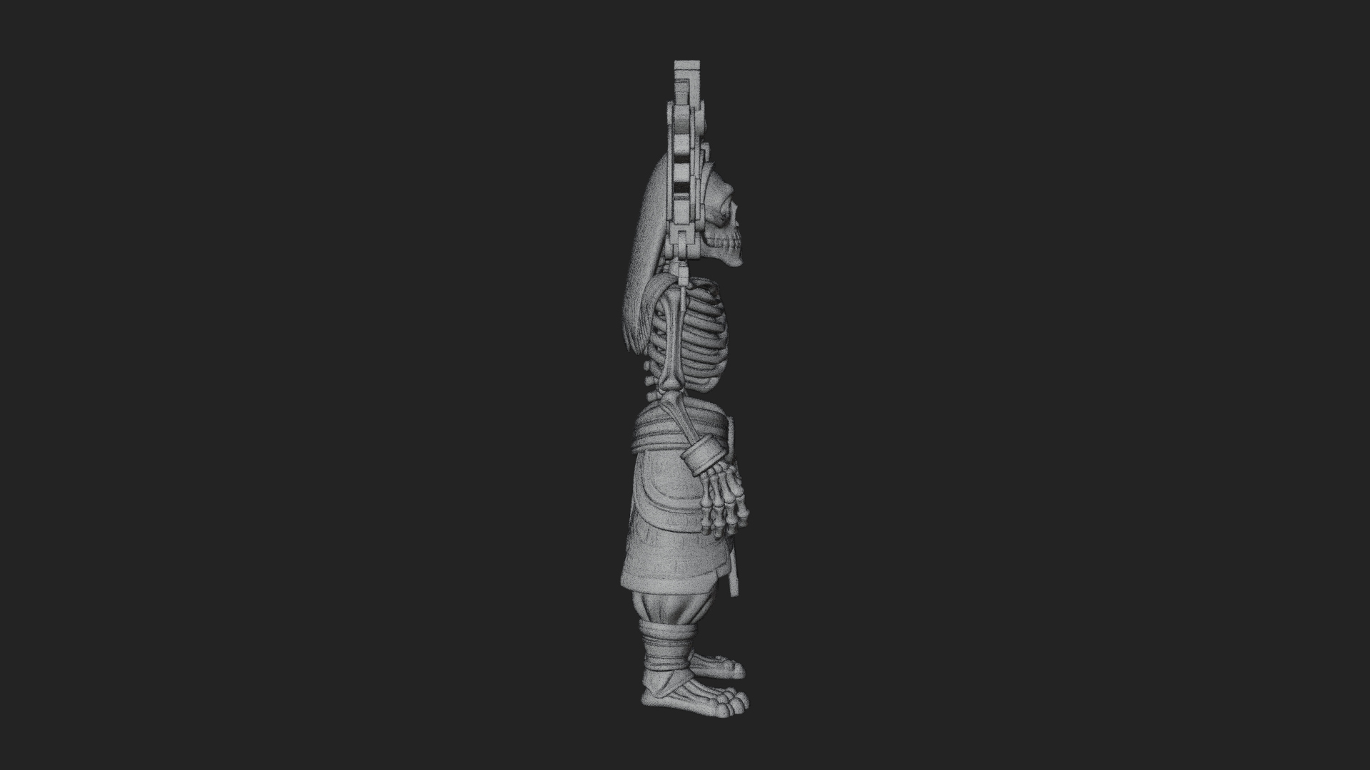 Aztec Skeleton Figure Statue Design 1 3D Print Model 3D Model