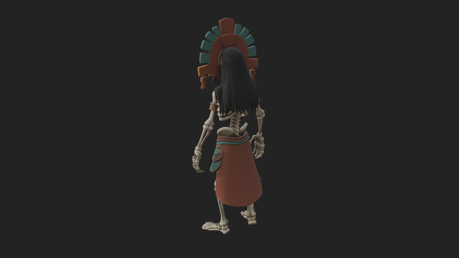 Aztec Skeleton Figure Statue Design 2 3D Print Model 3D Model