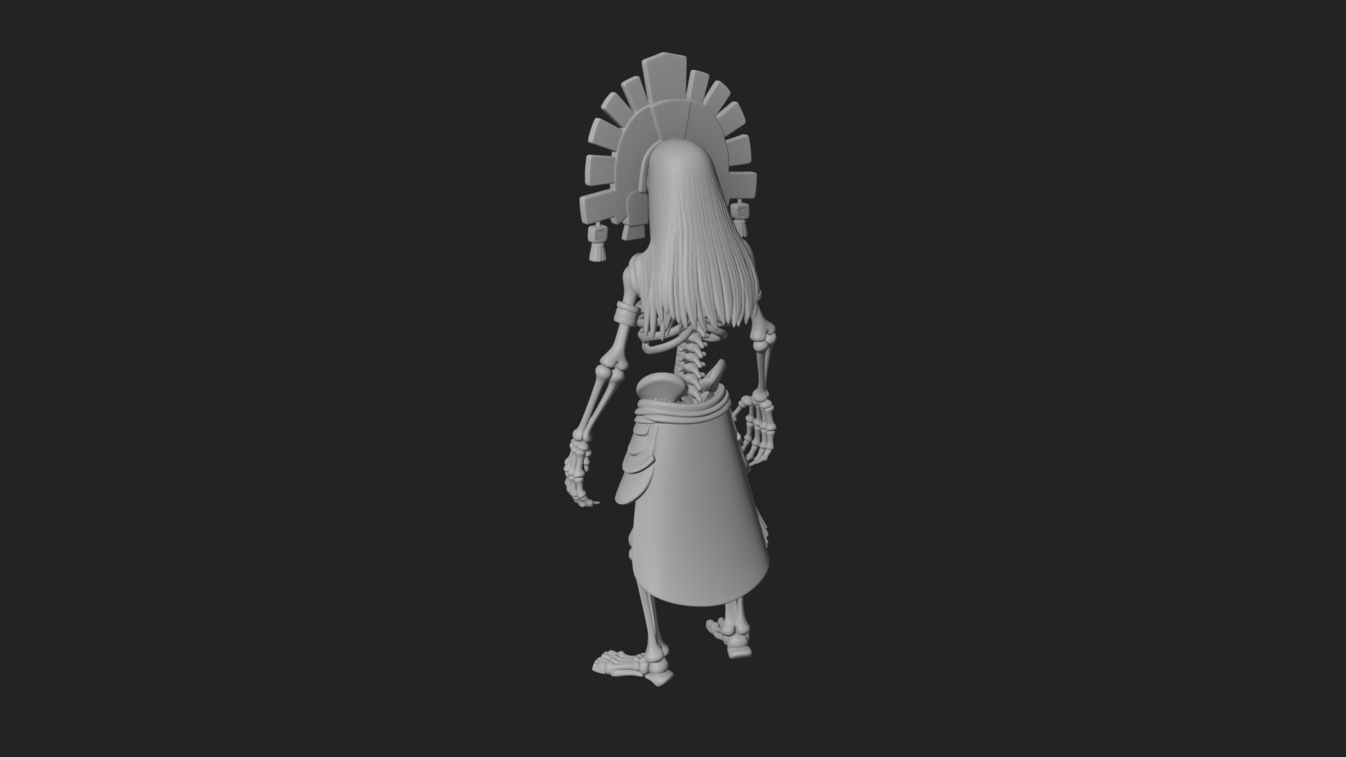 Aztec Skeleton Figure Statue Design 2 3D Print Model 3D Model